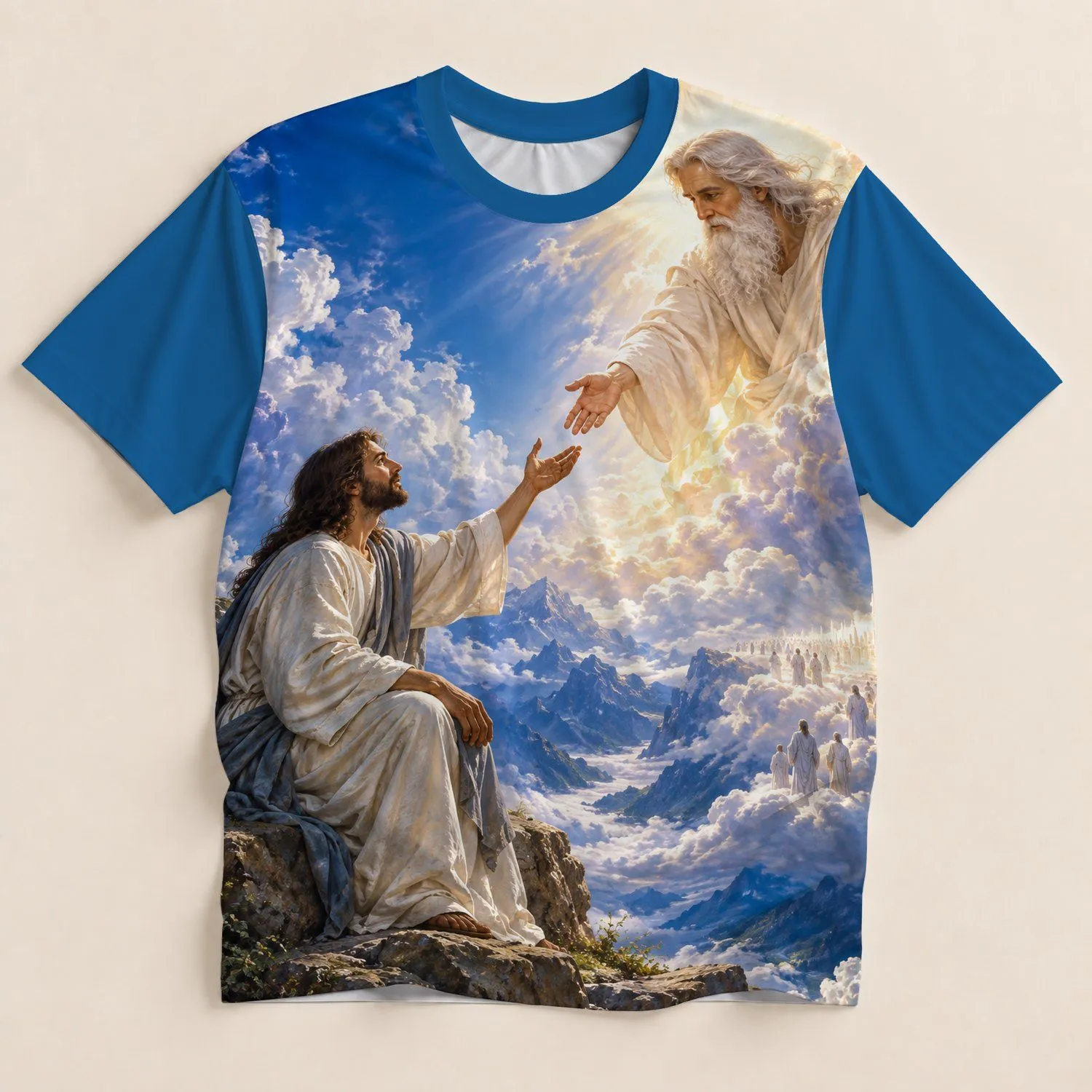 Heavenly Biblical Encounter for Faithful Reflection and Everyday Spiritual Expression All-over Print Unisex T-shirt - 1