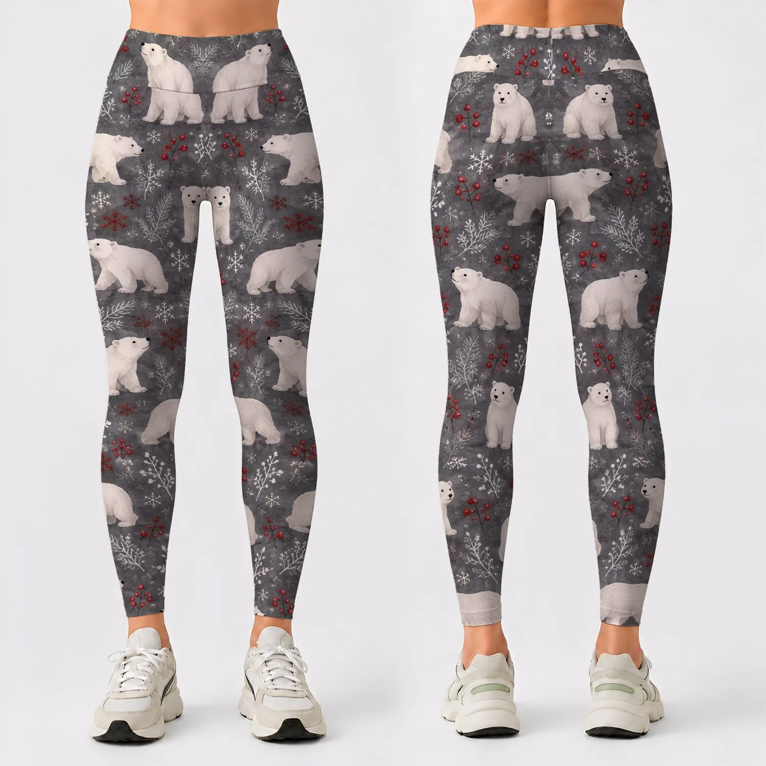 Polar Bear Arctic Motifs For Cozy Winter Lounging And Holiday Getaways For Women Leggings - 1