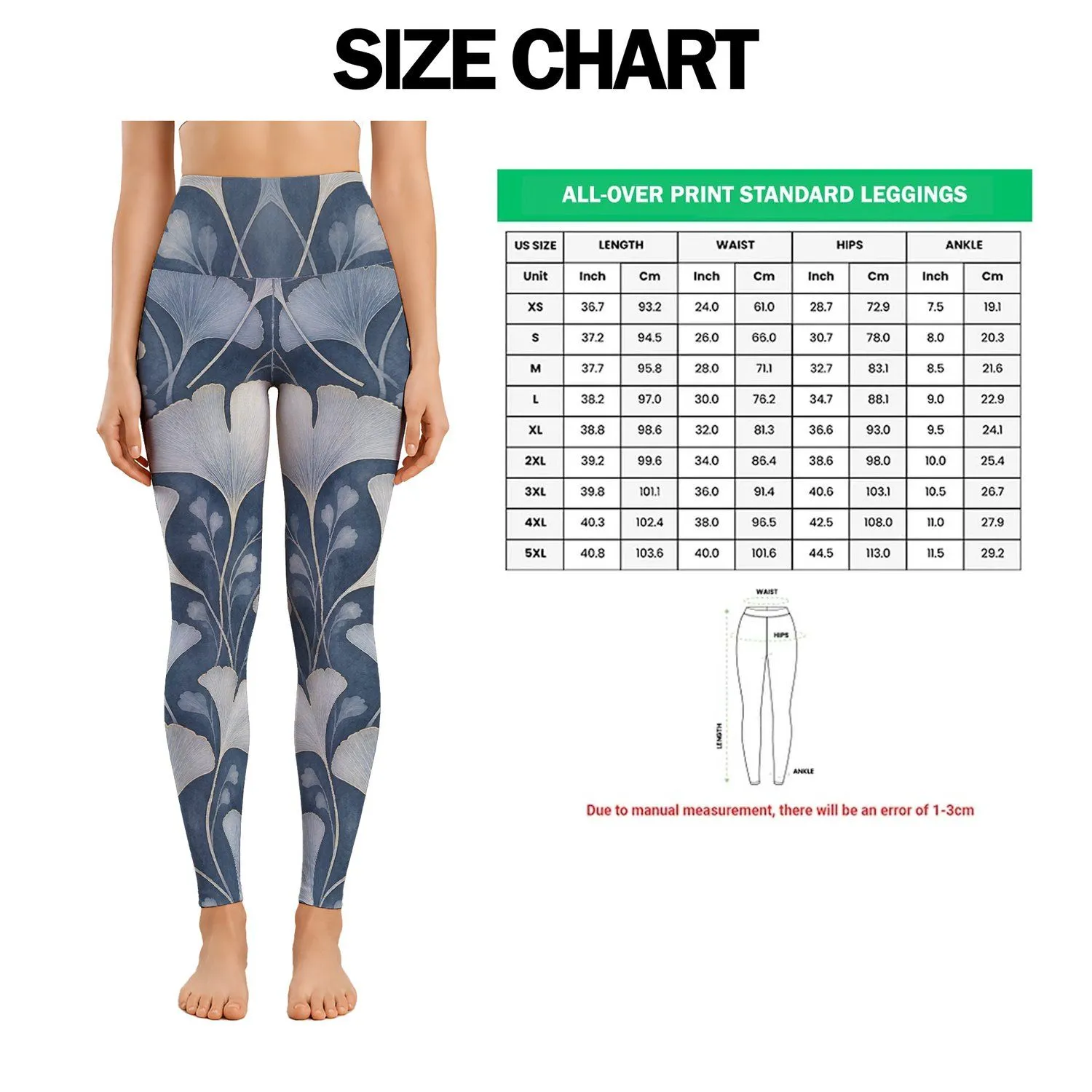 Silver Ginkgo Leaves for Calm Yoga Sessions and Everyday Nature-Inspired Activewear Leggings - 1