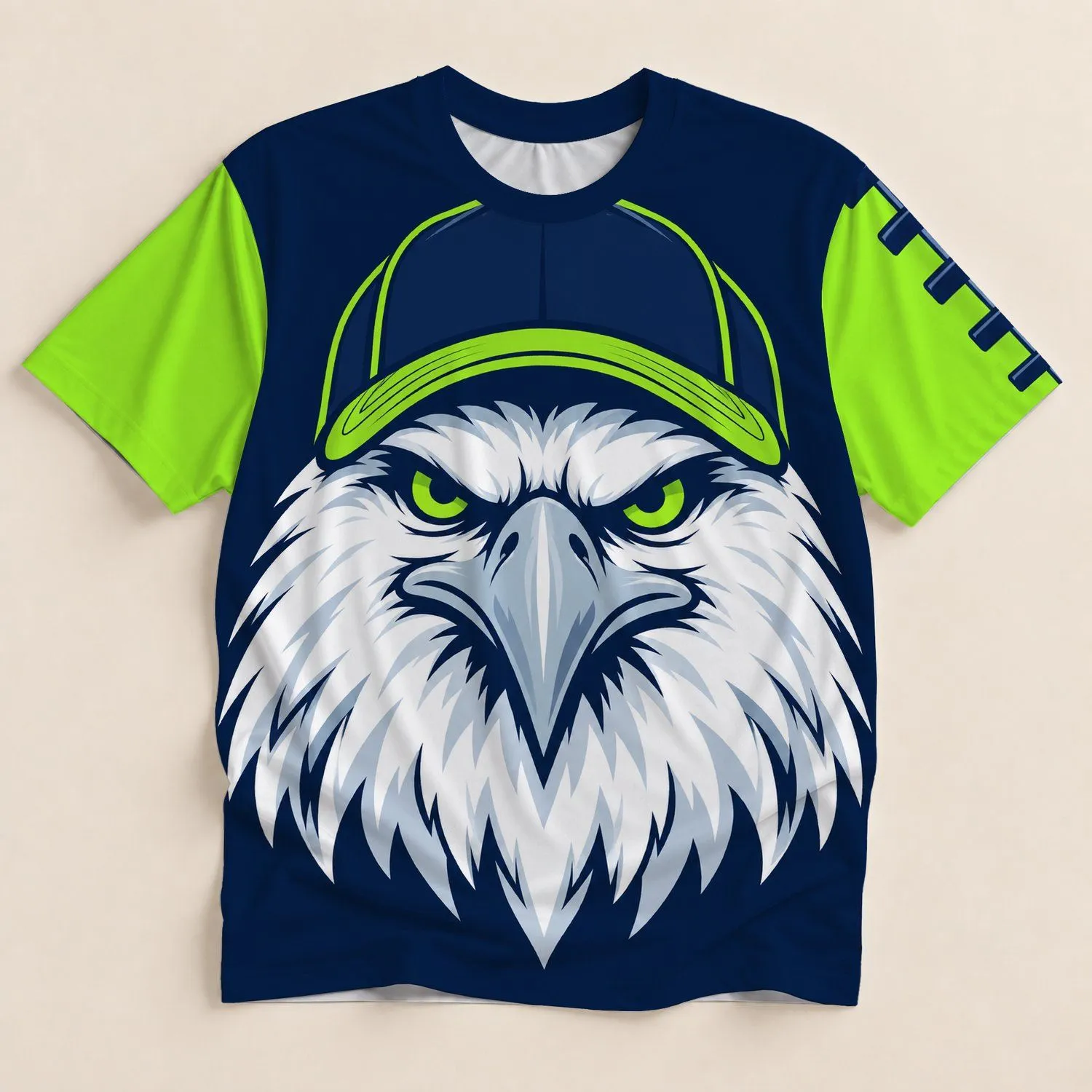 Fierce White Eagle Mascot for Game Day and Football Season Fans All-over Print Unisex T-shirt - 1