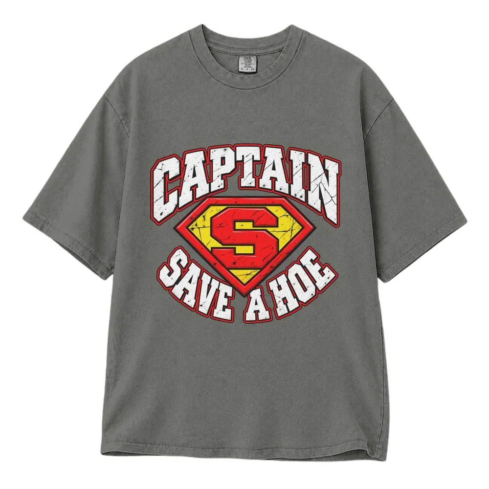 Captain Save a Hoe Shirt, Retro Superhero Shield Graphic for Adults, Tee, Hoodie, Sweatshirt - 1