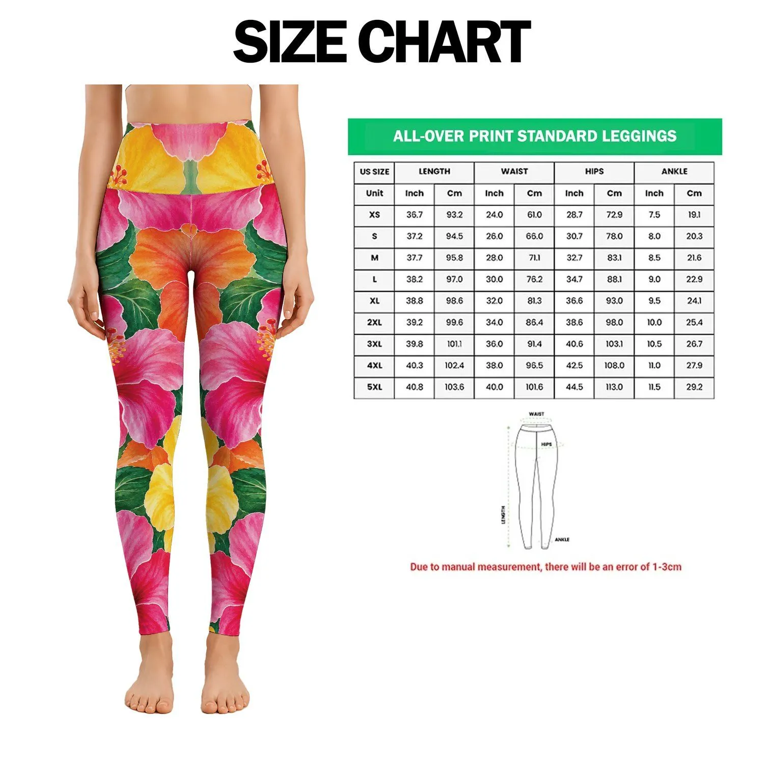 Tropical Hibiscus Blooms for Sunny Beach Days and Colorful Summer Outings Leggings - 1
