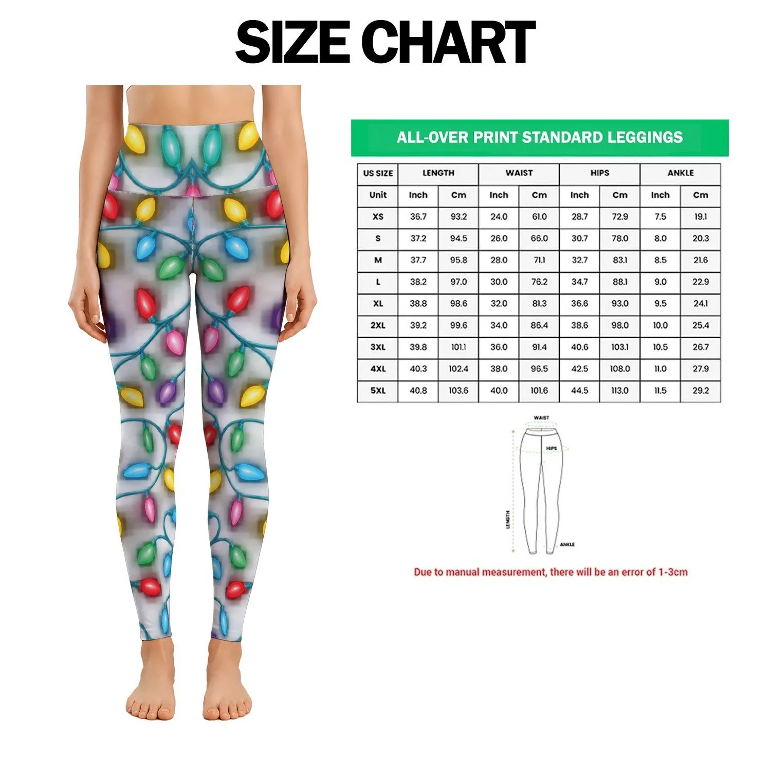 Colorful Holiday Lights for Cozy Winter Celebrations and Women's Festive Seasonal Style Leggings - 1