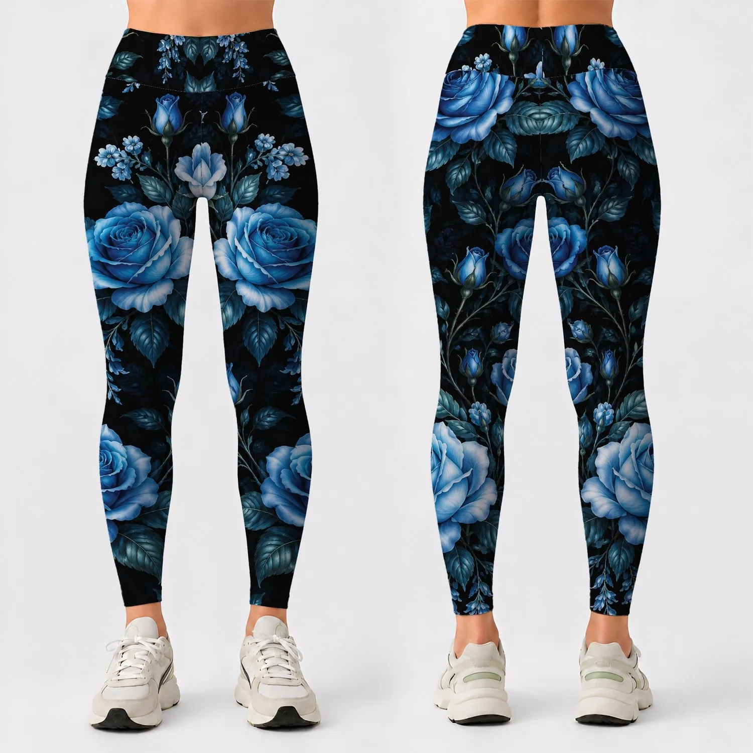 Blue Rose Botanicals for Everyday Casual Outings and Relaxed Weekend Style for Her Leggings - 1