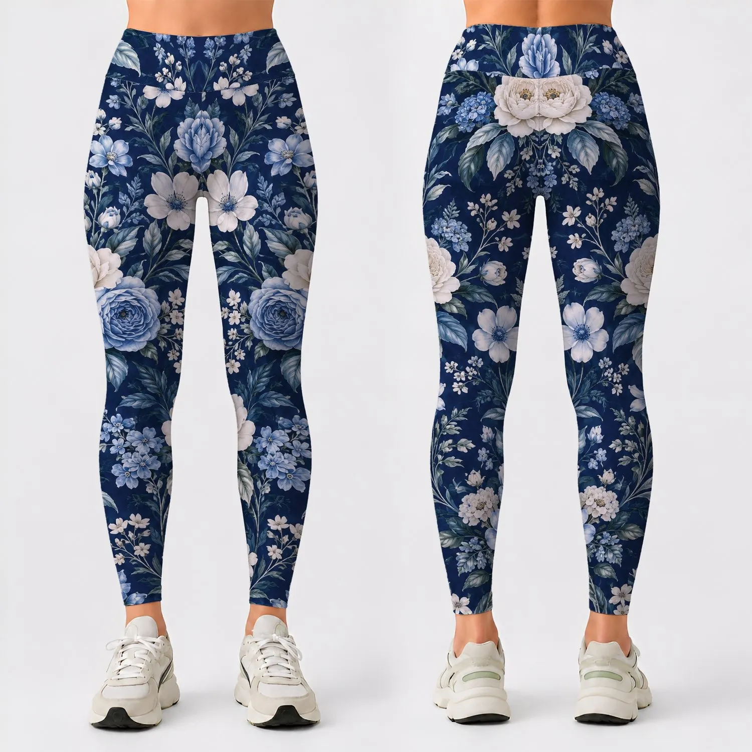 Ivory Wildflower Garden for Relaxed Everyday Style and Elegant Weekend Outings Leggings - 1