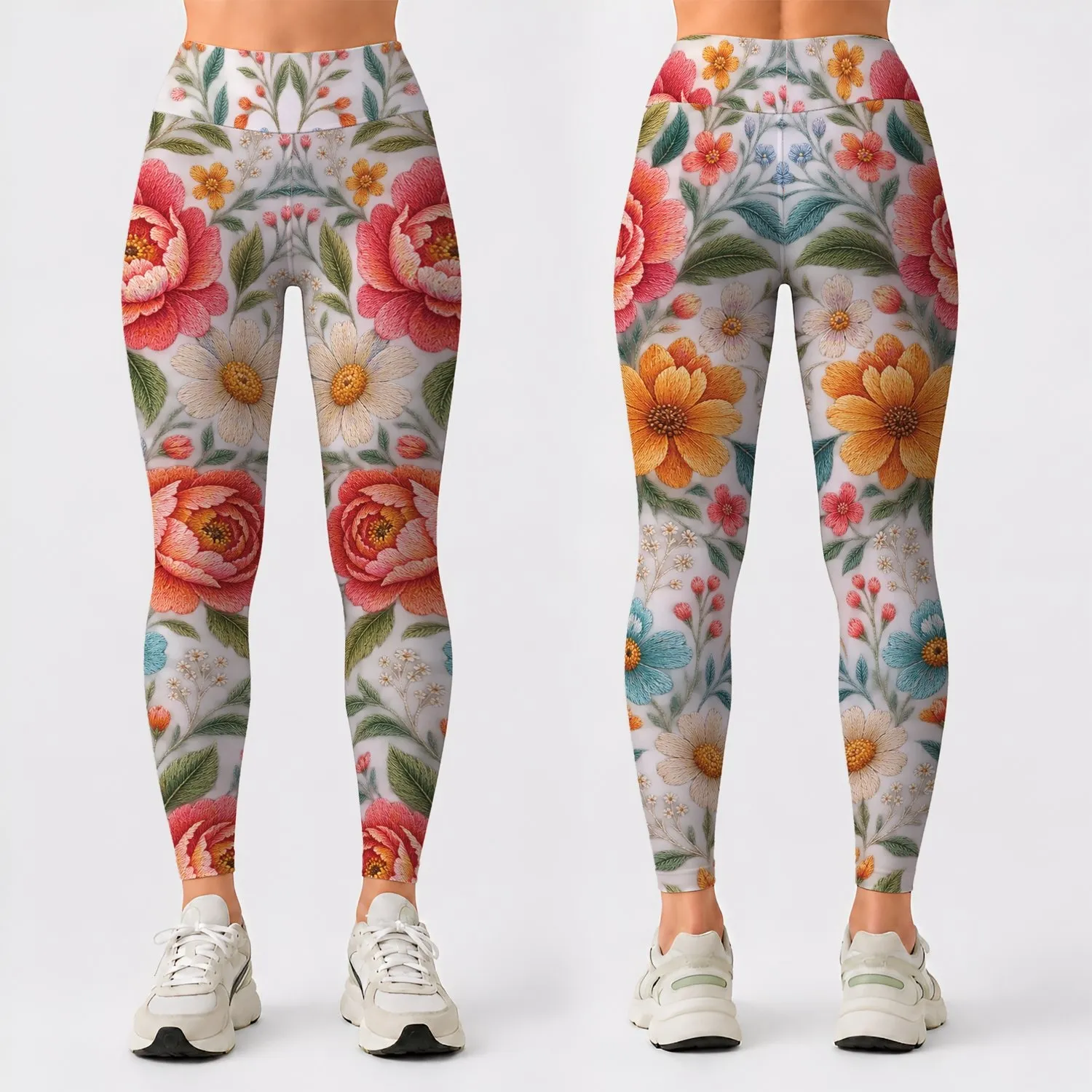 Colorful Wildflower Garden for Everyday Outings and Relaxed Weekend Style for Women Leggings - 1