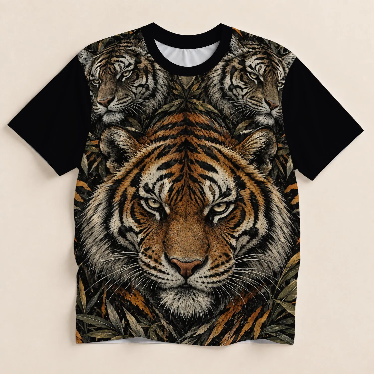 Fierce Tiger Faces for Match Day Energy and Bold Training Style for Dedicated Big Cat Fans All-over Print Unisex T-shirt - 1