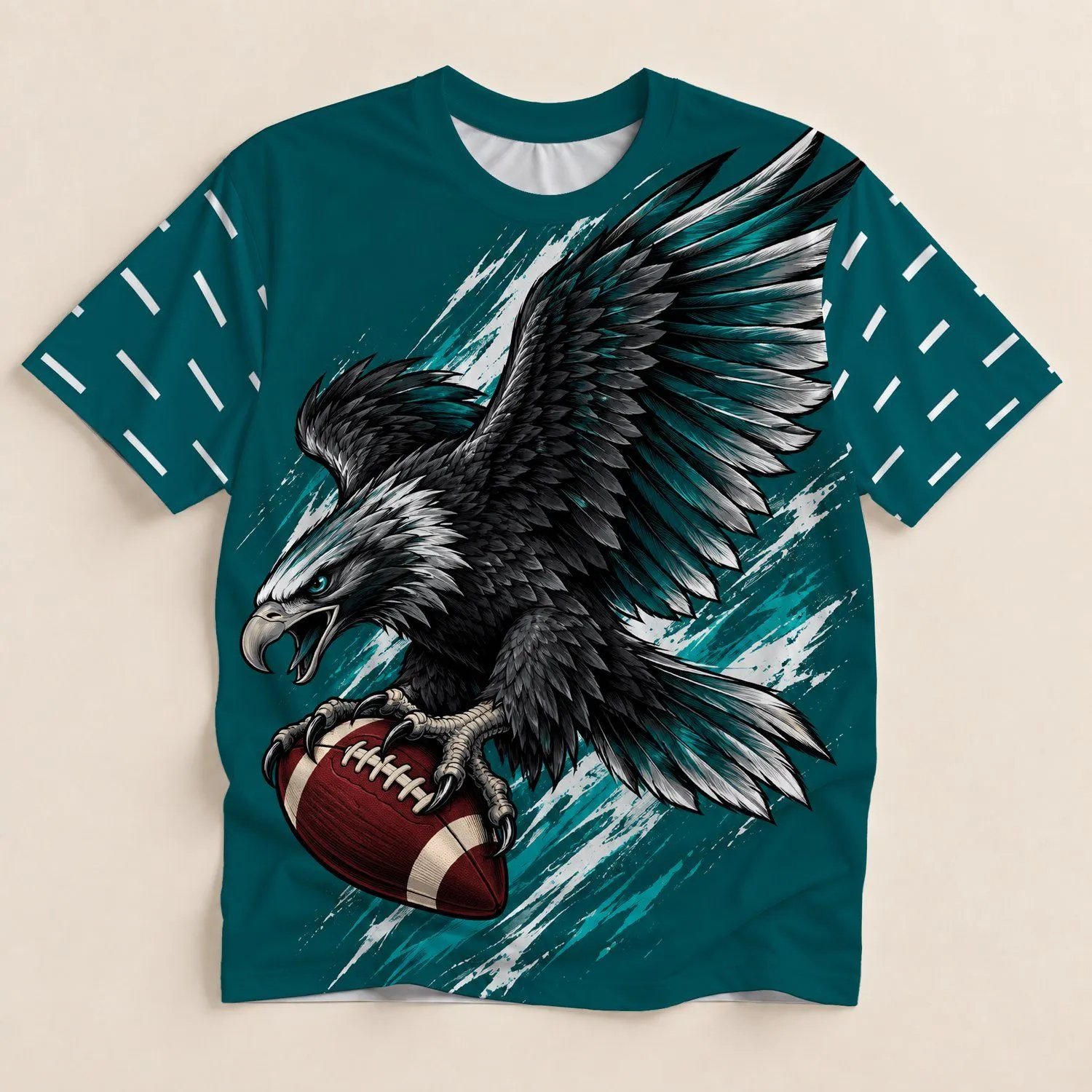 Dynamic Eagle Gripping Football for Game Day Spirit and Weekend Sports Fans Everywhere All-over Print Unisex T-shirt - 1