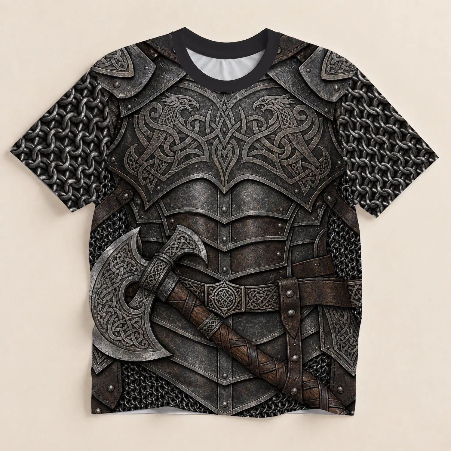 Viking Armor and Chainmail for Medieval Events and Themed Parties All-over Print Unisex T-shirt - 1