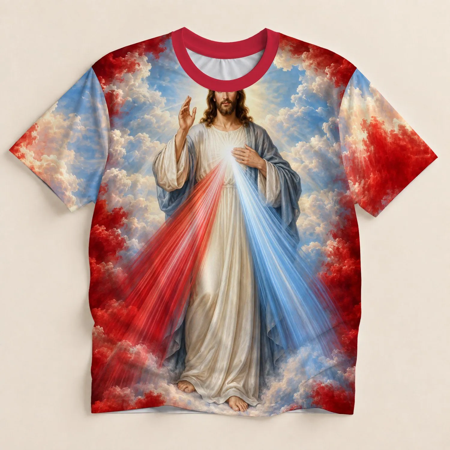 Jesus Portrait for Worship, Prayer and Faith Gatherings, a Meaningful Gift for Men All-over Print Unisex T-shirt - 1