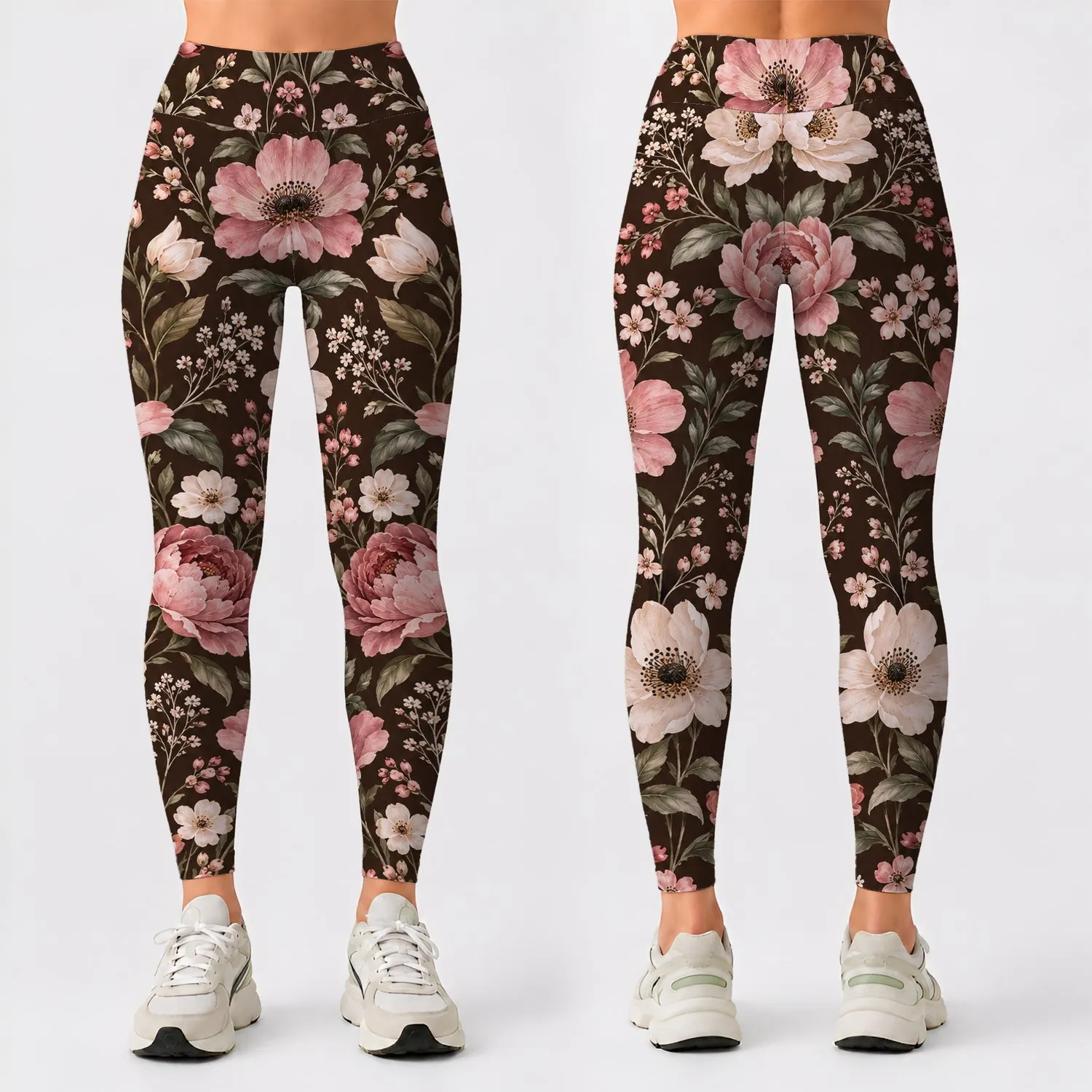 Blush And Ivory Wildflowers For Sunny Coastal Days And Easy Weekend Adventures Leggings - 1