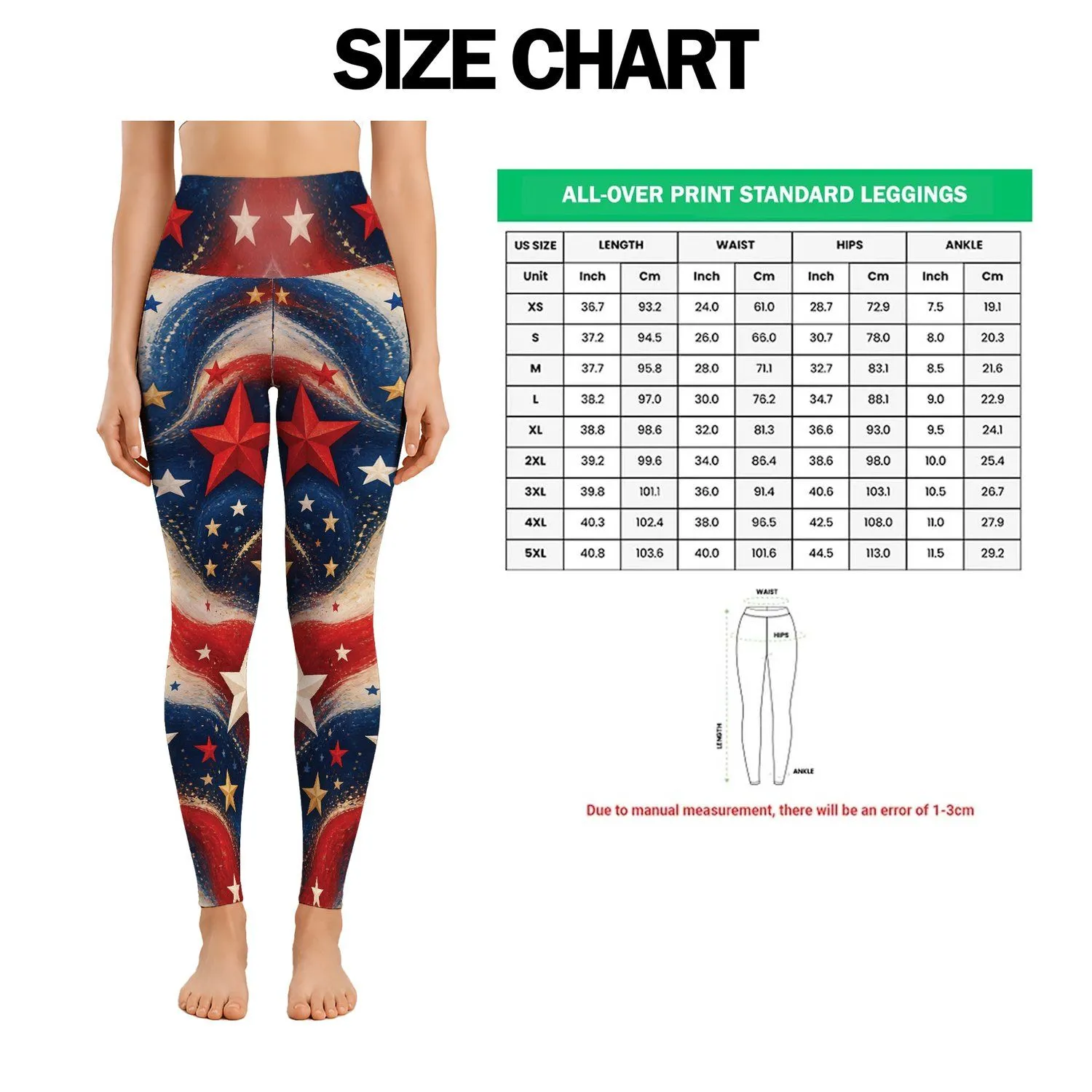 Red White And Blue Stars For Fourth Of July Celebrations And Patriotic Summer Gatherings Leggings - 1