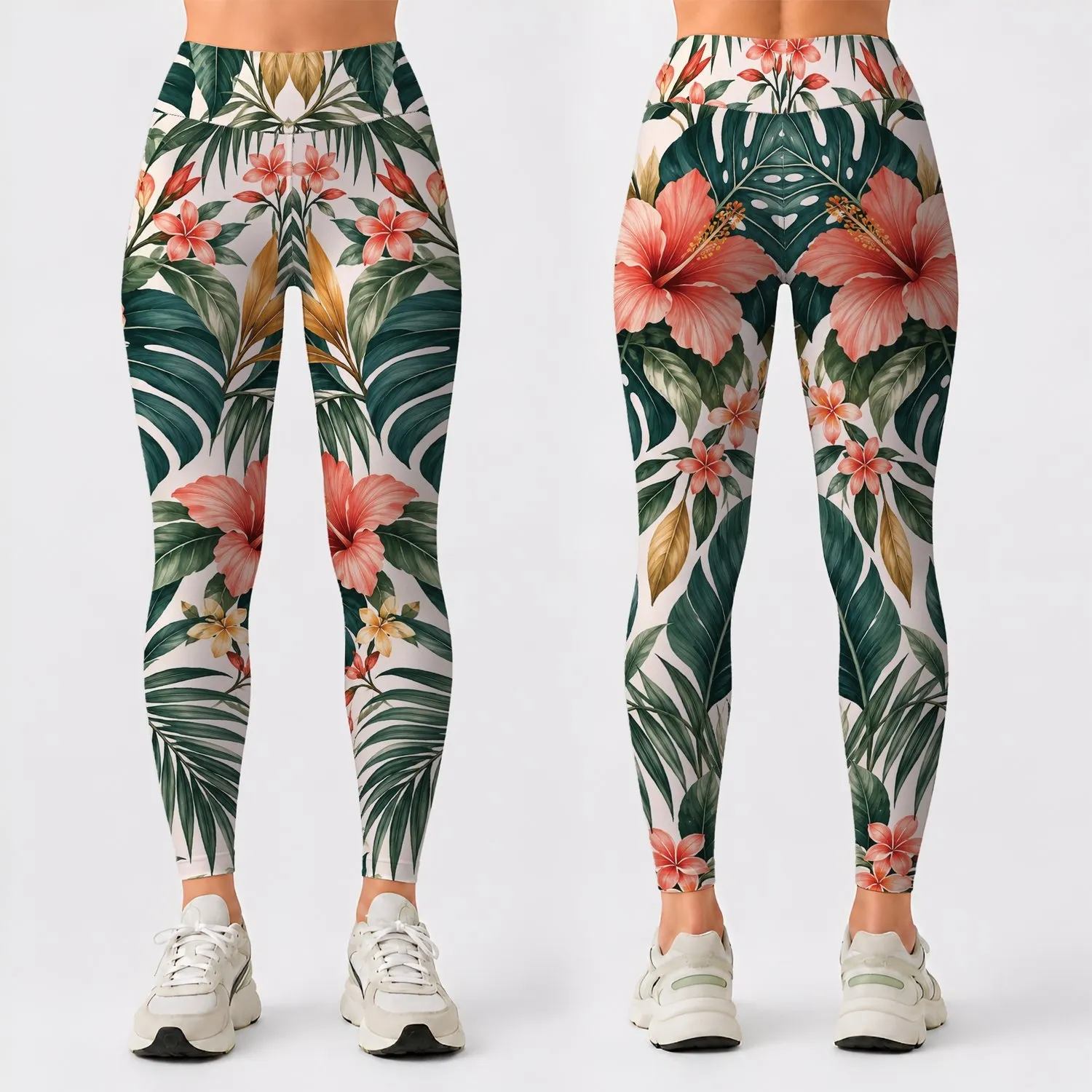 Tropical Botanical Foliage For Relaxed Coastal Getaways And Easy Everyday Style Leggings - 1