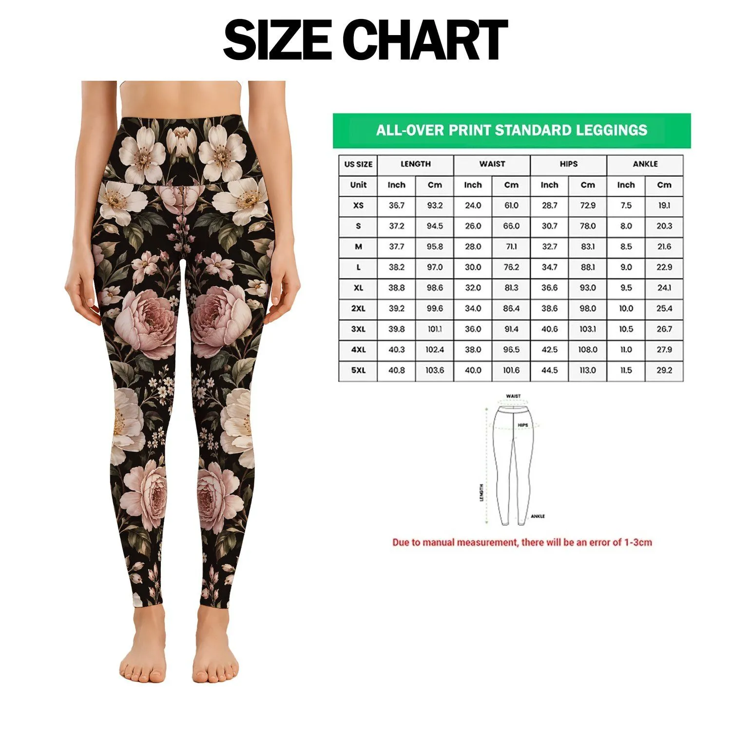 Ivory Wildflower Blooms for Beach Days, Travel, and Relaxed Everyday Outings for Women Leggings - 1