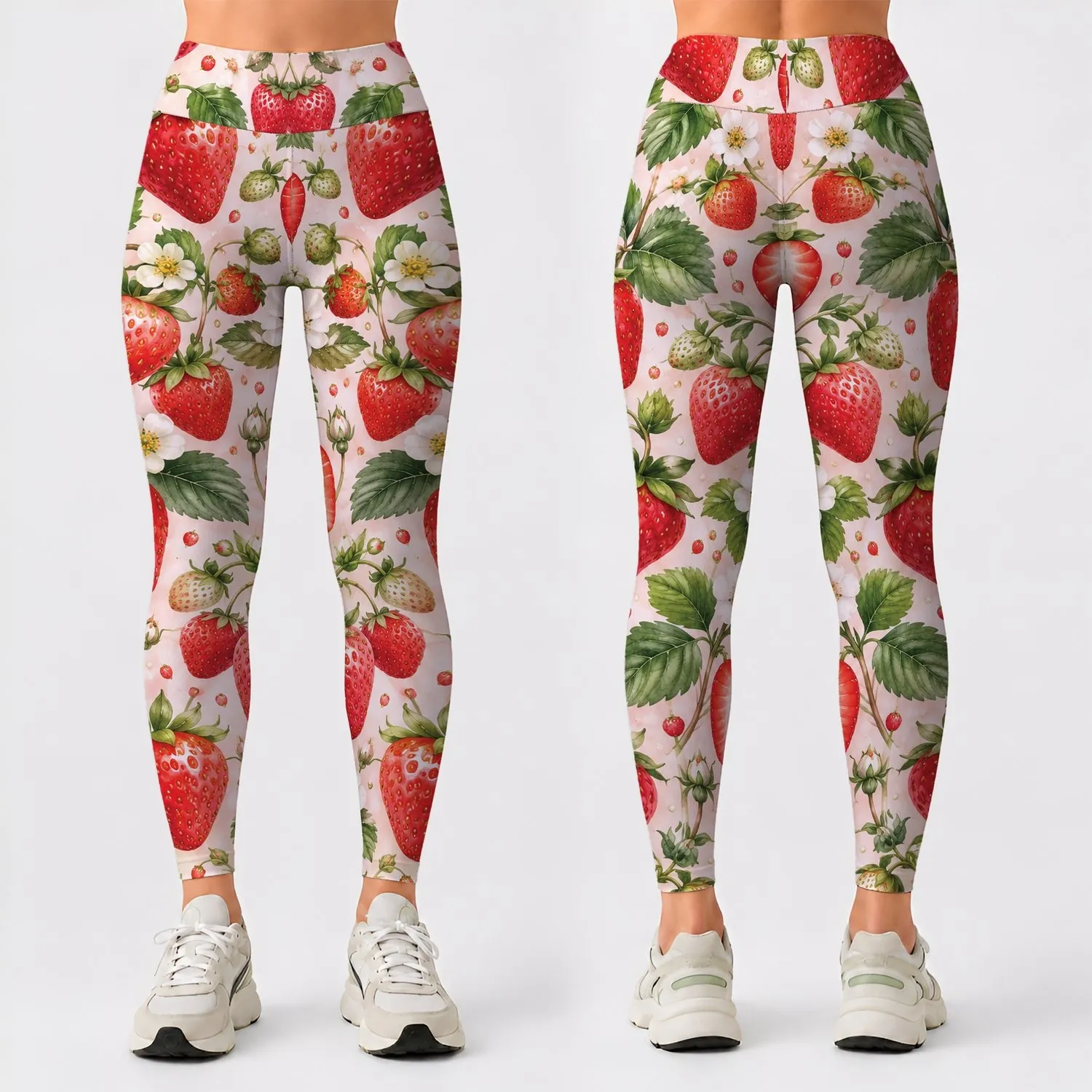 Fresh Strawberry Garden Fruit for Yoga, Pilates and Everyday Weekend Lifestyle Leggings - 1
