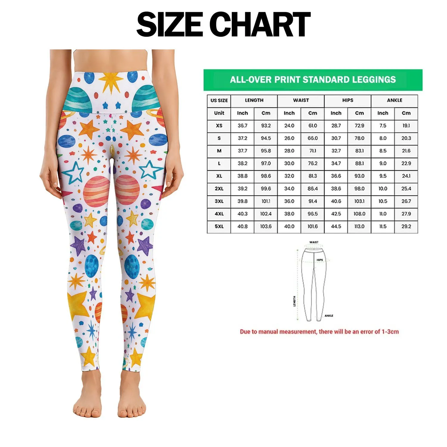 Colorful Star And Dot Motifs For Yoga, Pilates, Travel And Everyday Activewear Style Leggings - 1