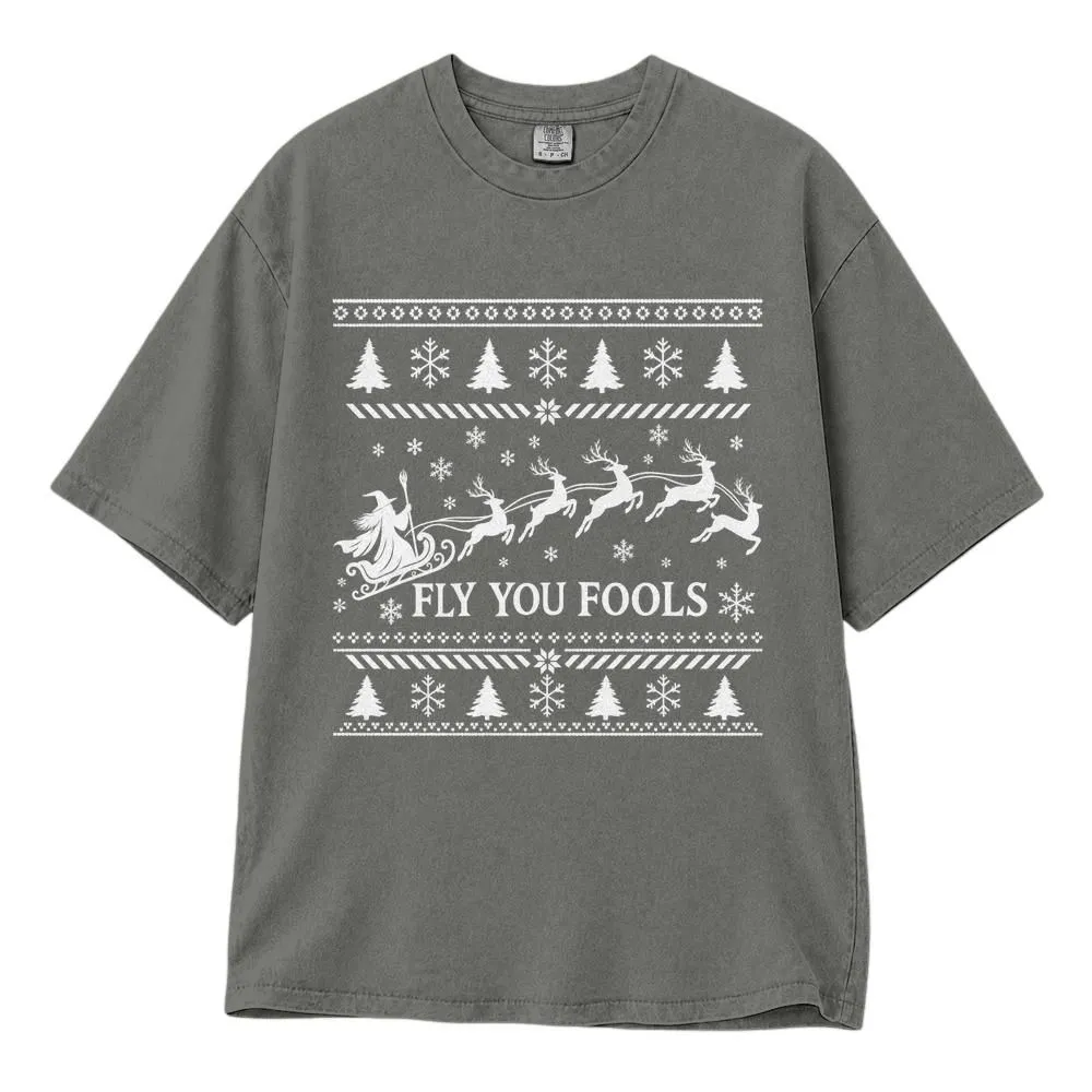 Fly You Fools Ugly Sweater Christmas Shirt, Fantasy Reindeer Holiday Design, Tee, Hoodie, Sweatshirt - 1