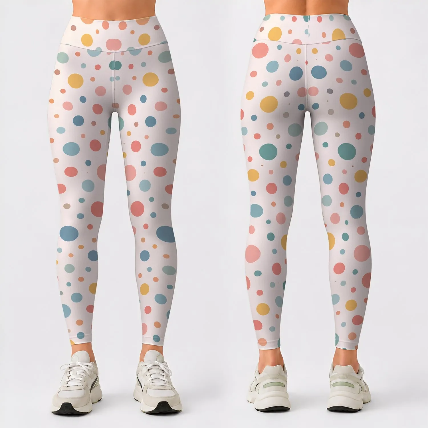 Colorful Pastel Polka Dots for Yoga, Pilates and Everyday Style for Active Women Leggings - 1