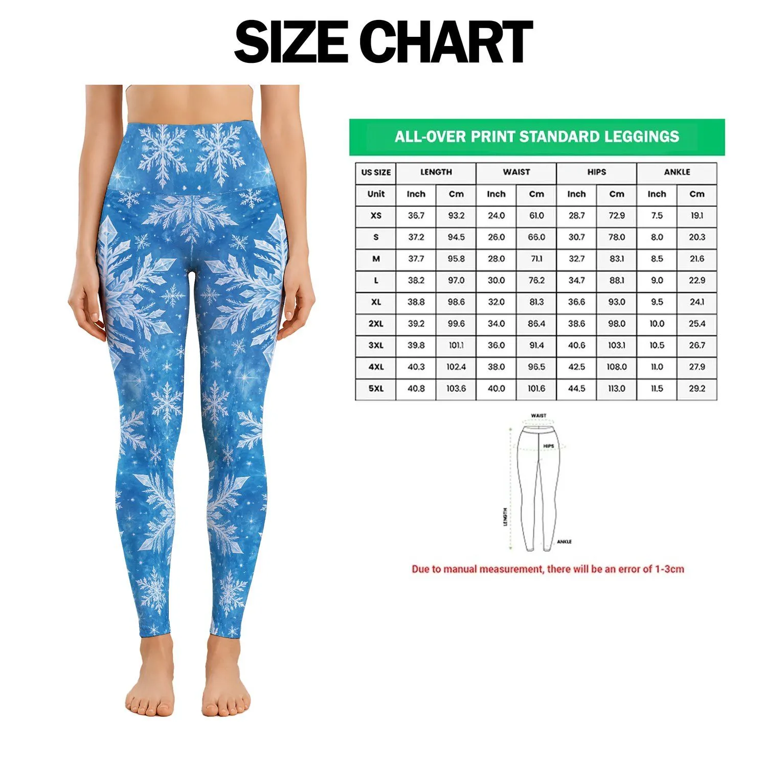 Icy Blue Snowflakes for Yoga, Pilates and Cozy Winter Casual Outings for Women Leggings - 1