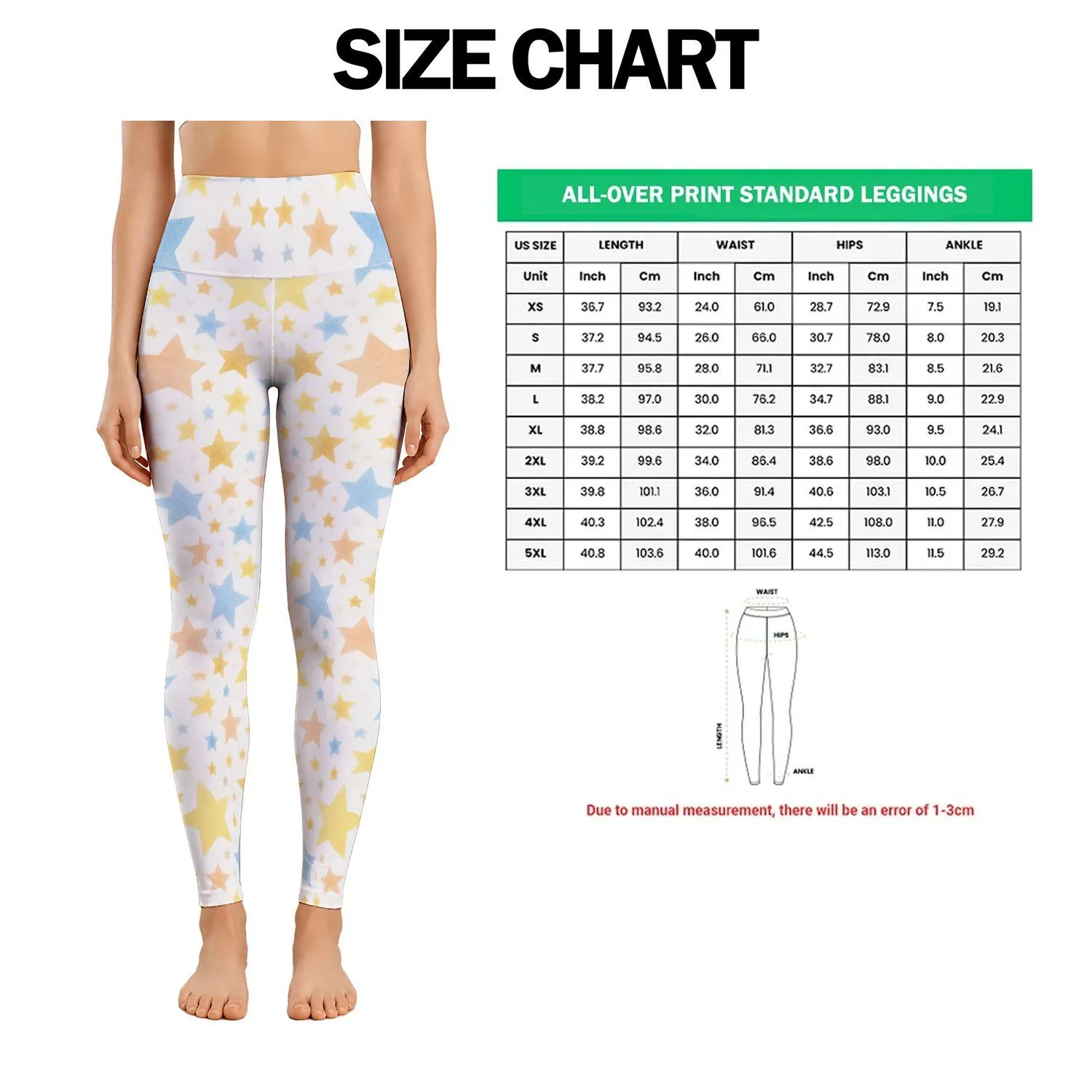 Colorful Pastel Stars for Yoga, Pilates, Gym Sessions And Everyday Activewear for Women Leggings - 1
