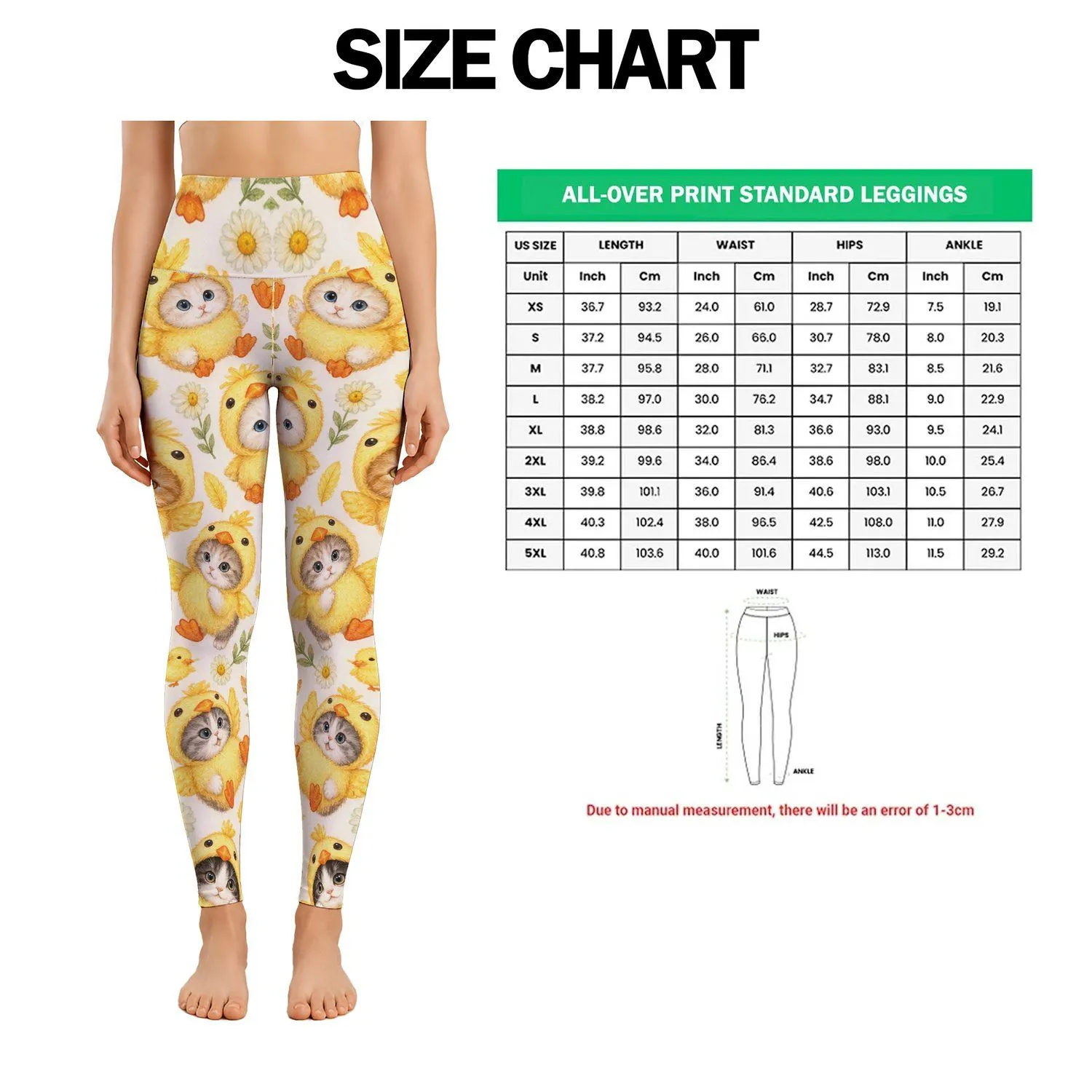 Golden Chick Costume Kittens for Cozy Yoga, Pilates, and Everyday Outings Leggings - 1