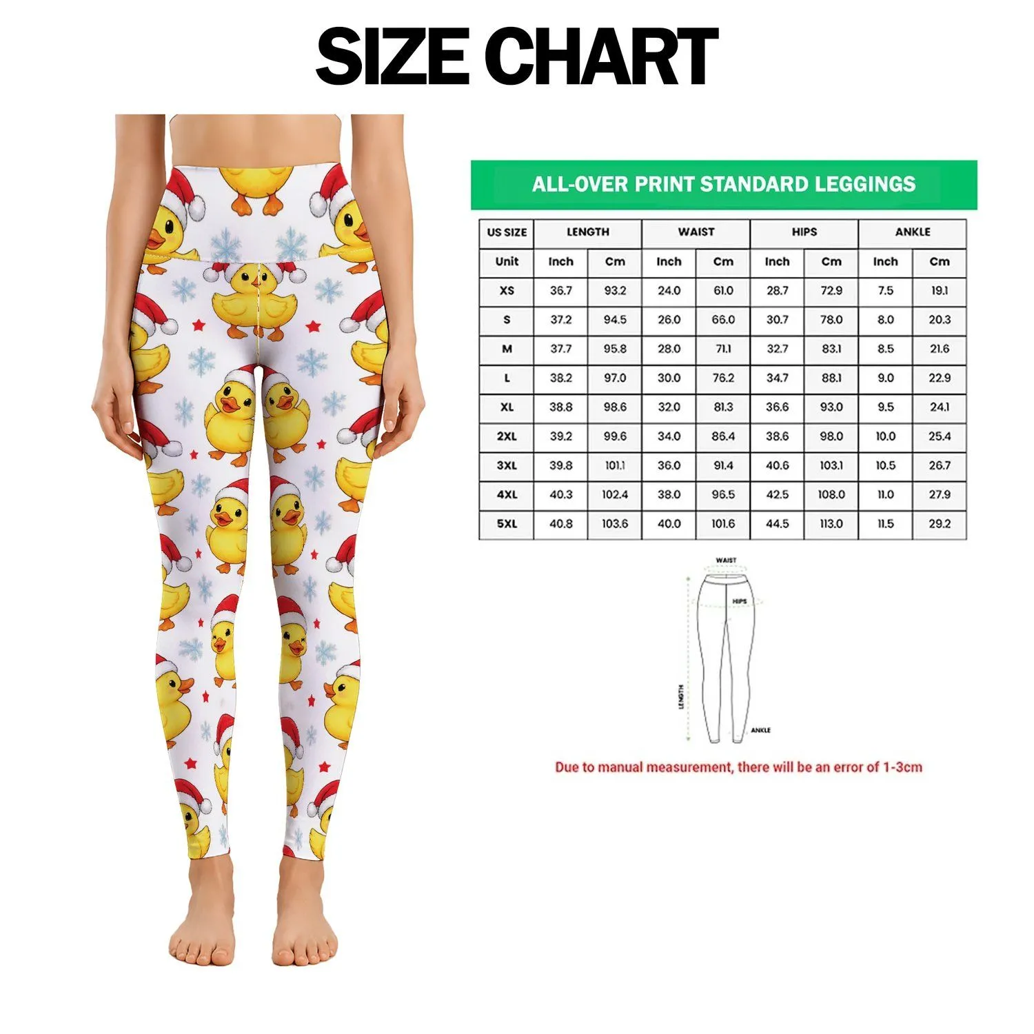 Santa Hat Rubber Ducks for Christmas Cheer and Cozy Holiday Fitness Gift for Her Leggings - 1