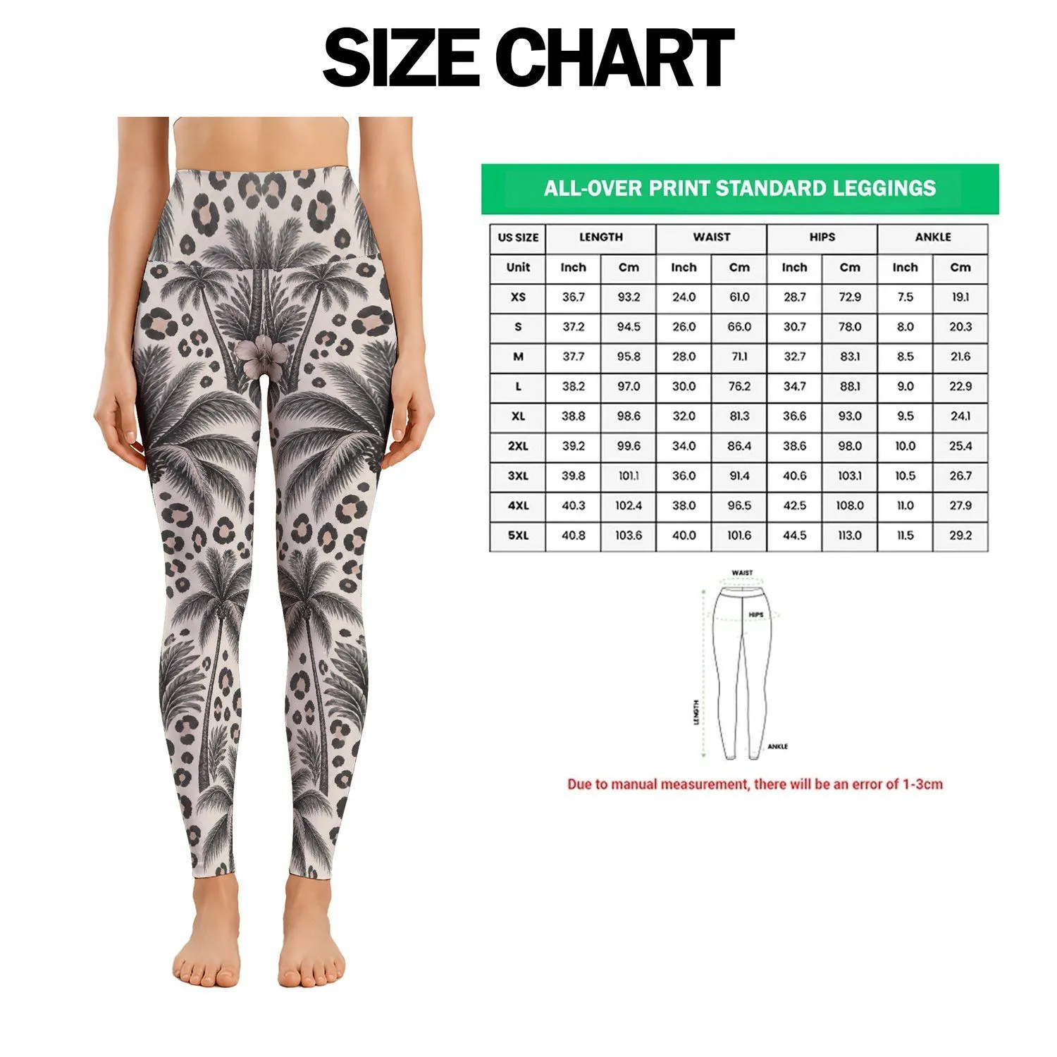 Leopard Spots And Palm Trees For Yoga, Pilates, Travel And Everyday Women's Style Leggings - 1