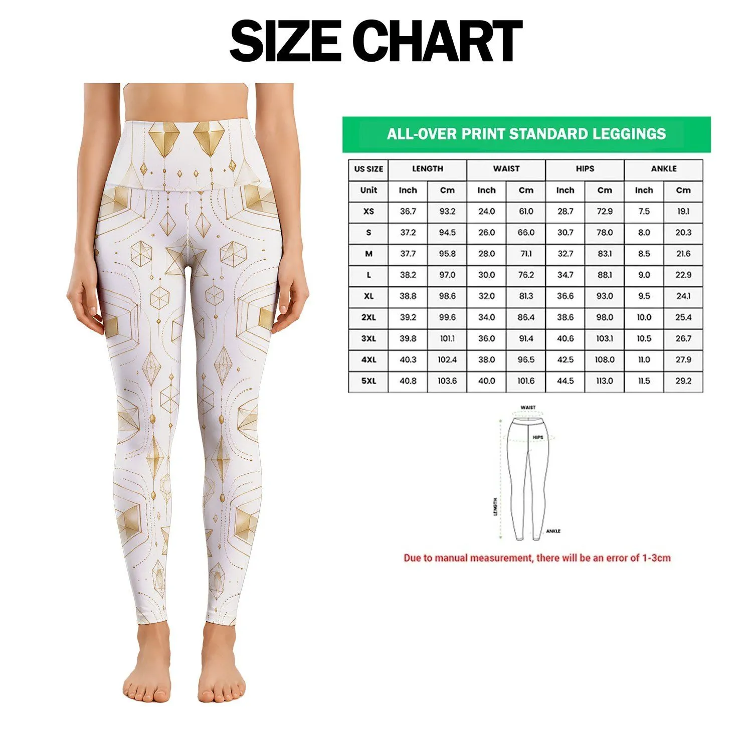 Ivory Champagne Cube Geometry For Yoga, Pilates, Travel And Everyday Active Wear Leggings - 1
