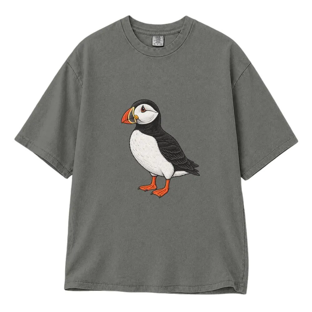 Puffin Shirt for Bird Lovers, Embroidered Style Nature Gift, Tee, Hoodie, Sweatshirt - 1