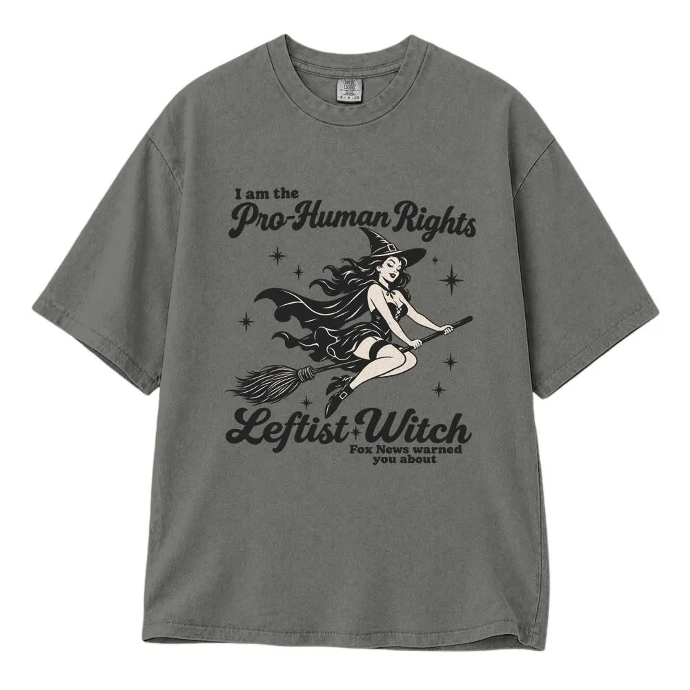 Pro-Human Rights Leftist Witch Fox Shirt, Political Protest Gift for Progressives, Vintage Graphic Tee, Hoodie, Sweatshirt - 1