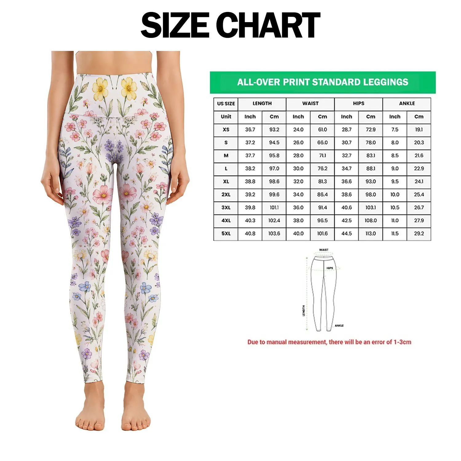Pastel Ditsy Wildflowers for Yoga, Studio Workouts and Everyday Wellness for Women Leggings - 1