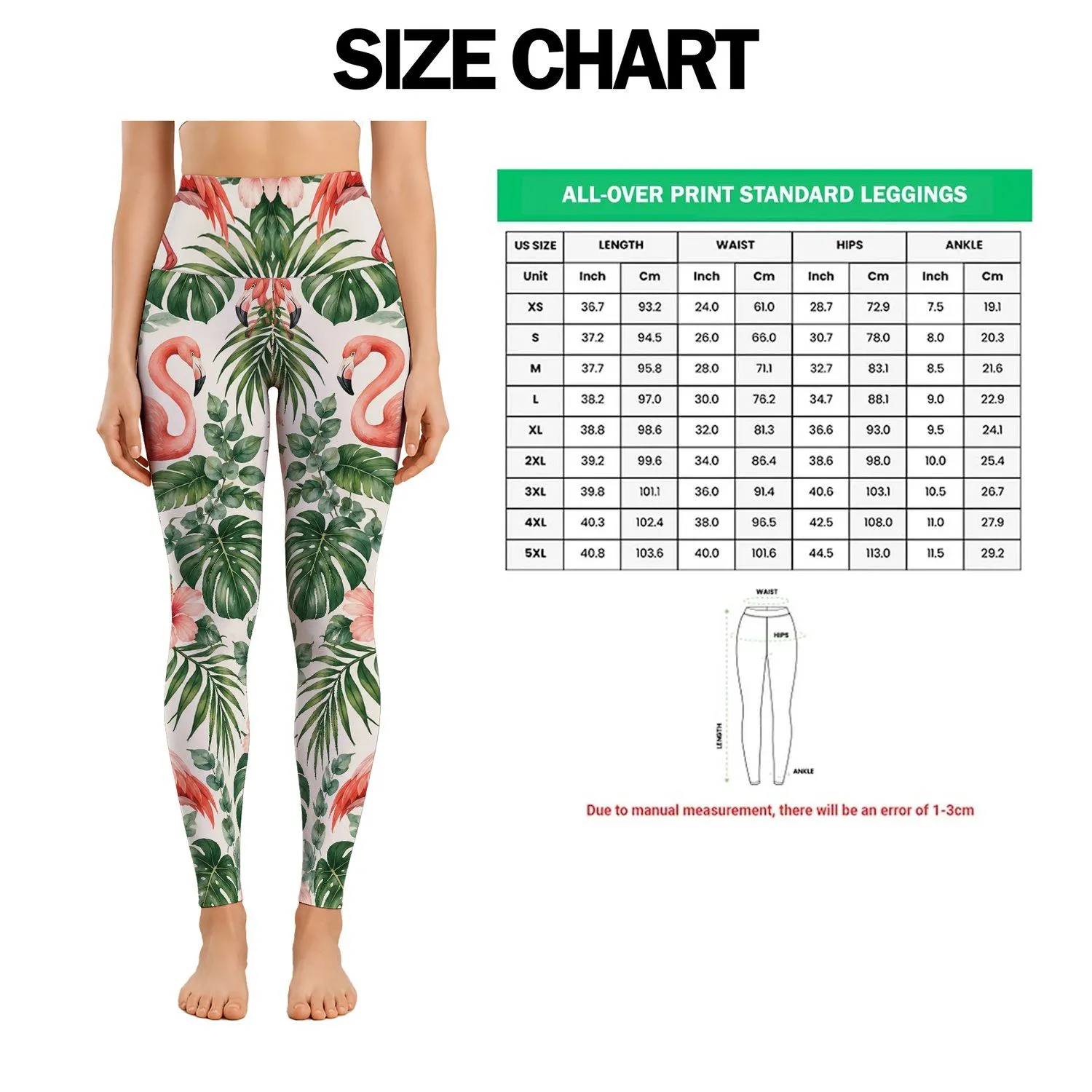 Coral Flamingos And Tropical Leaves For Resort Days And Active Getaways Leggings - 1