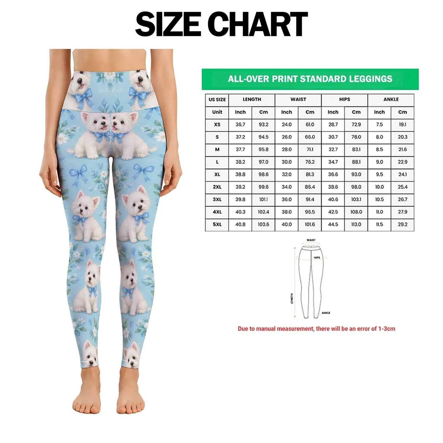 Fluffy White Puppy Companions for Playful Everyday Style and Cheerful Dog Lover Gifts Leggings - 1