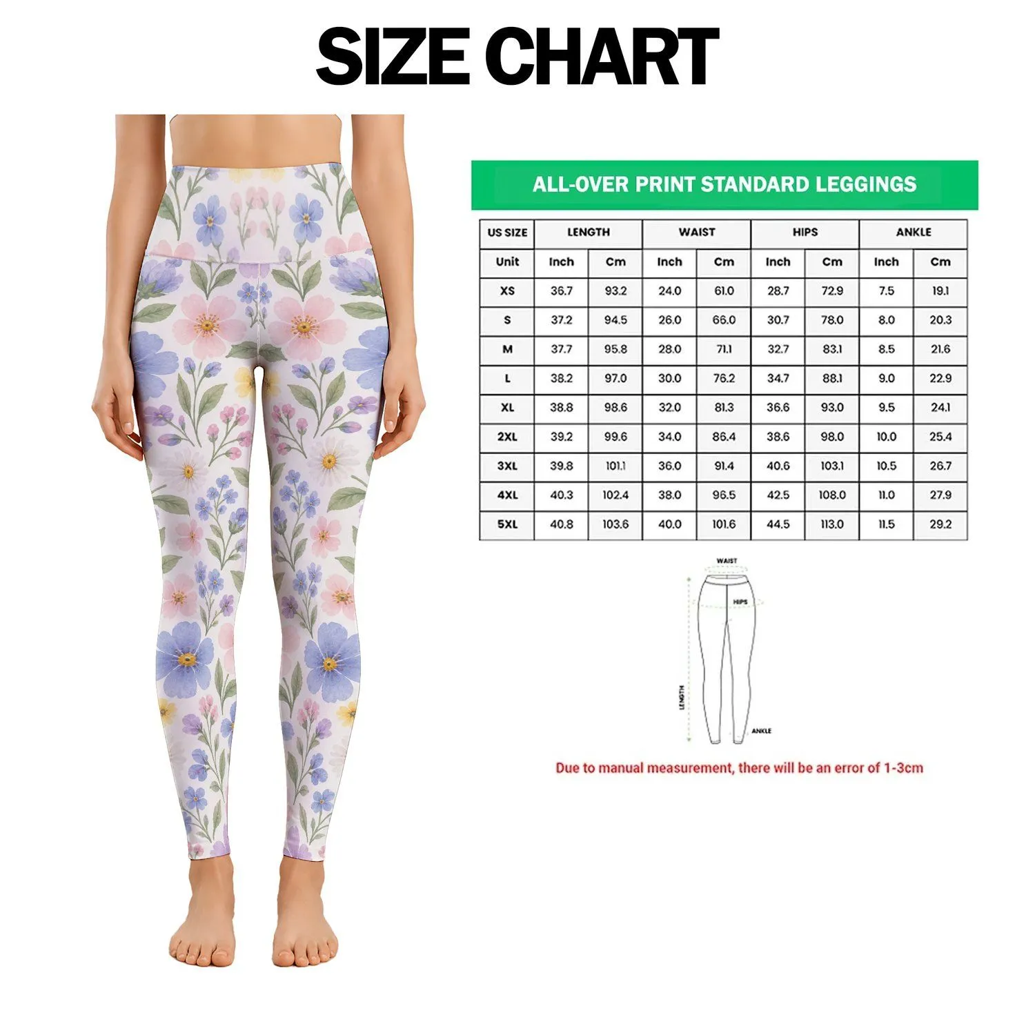 Pastel Daisy Blooms in Lavender and Butter Yellow for Yoga, Pilates, and Everyday Fitness Leggings - 1