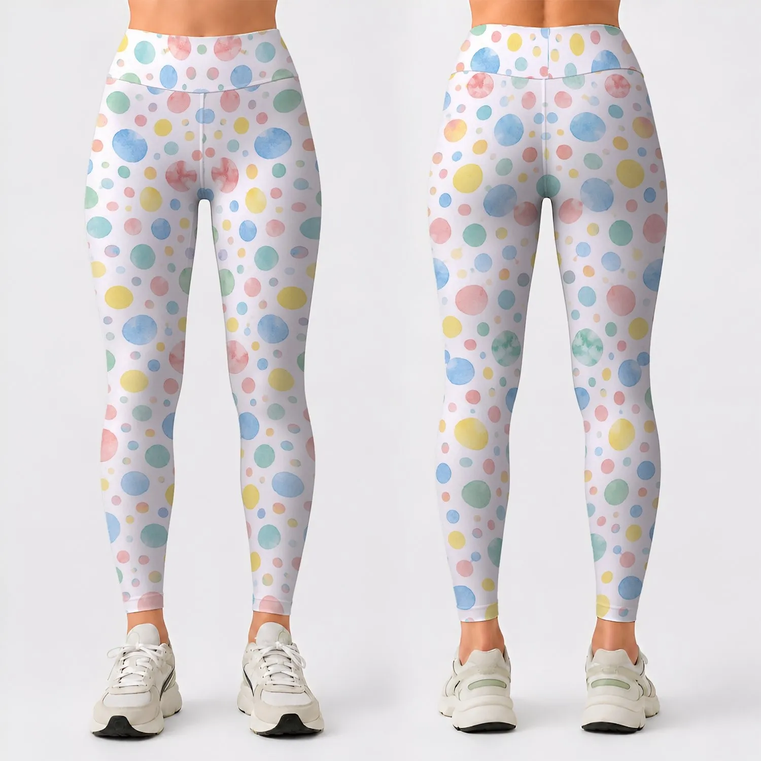 Pastel Confetti Speckles For Cheerful Studio Workouts And Everyday Activewear Style Leggings - 1
