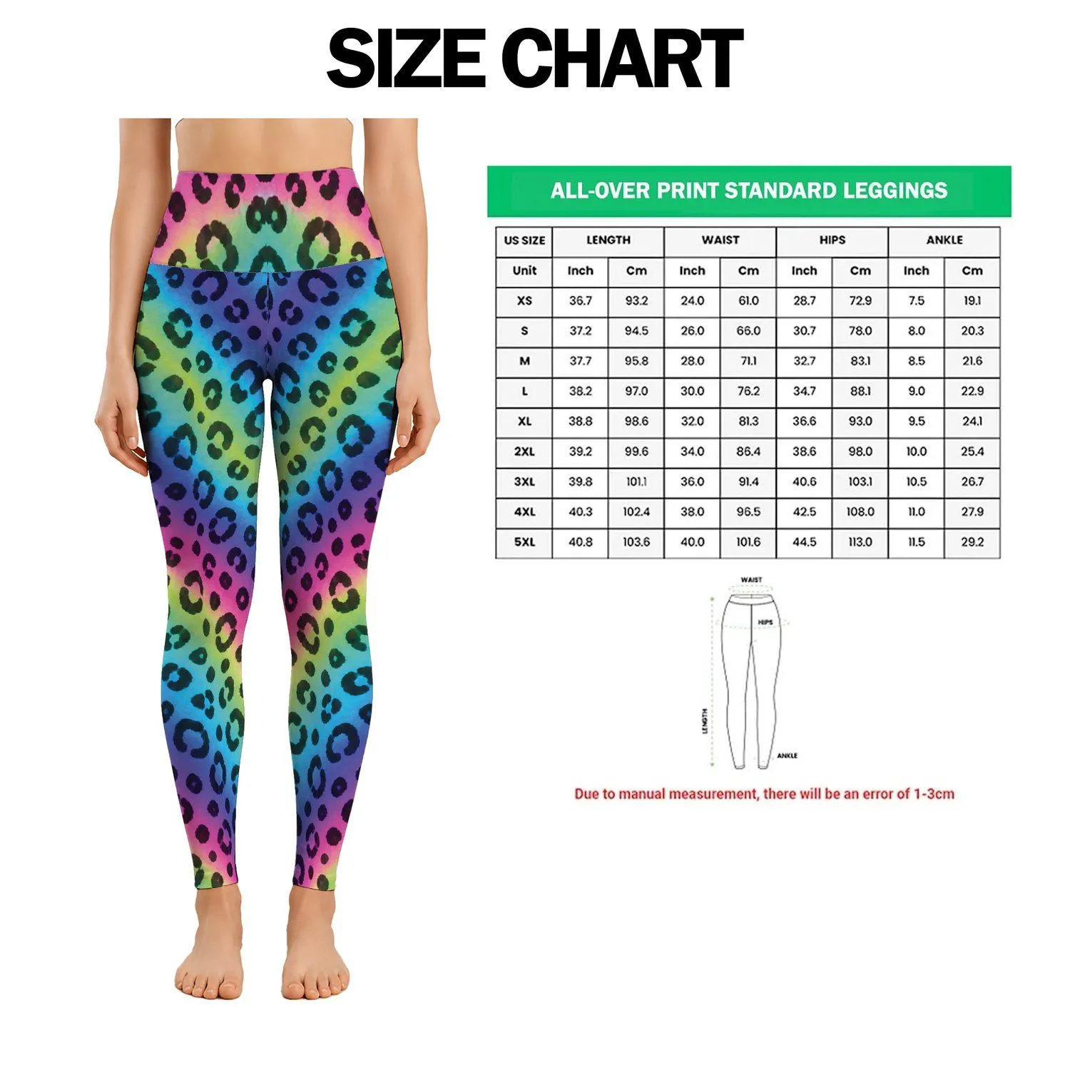 Vibrant Rainbow Leopard Spots For Yoga, Pilates And Everyday Casual Wear For Women Leggings - 1