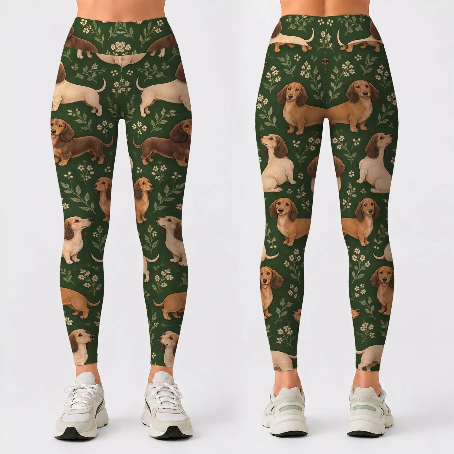Whimsical Dachshund Dogs for Yoga, Pilates, Travel And Everyday Adventures Leggings - 1