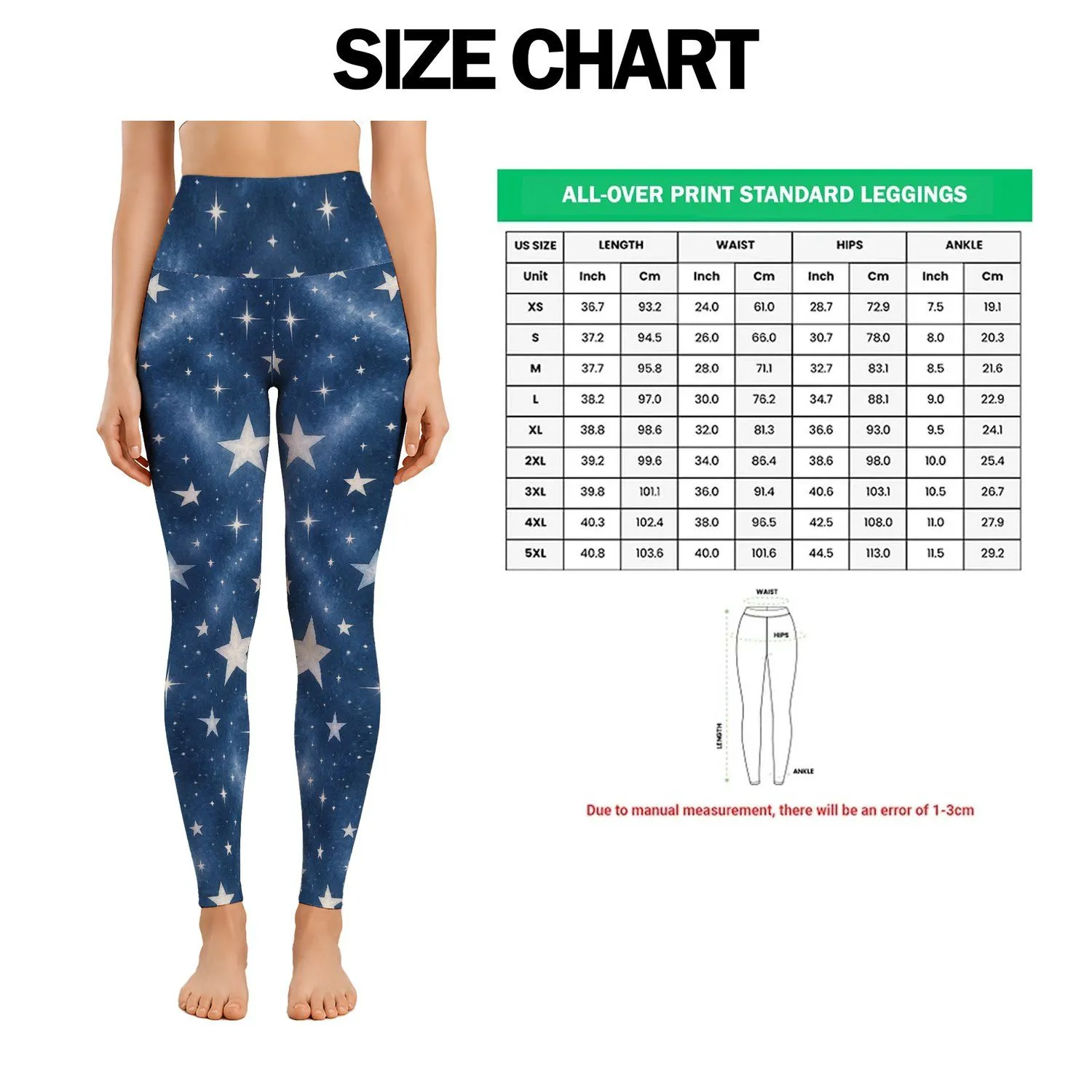Dusty Blue and Ivory Star Motifs for Everyday Movement, Studio Sessions, and Weekend Wear Leggings - 1