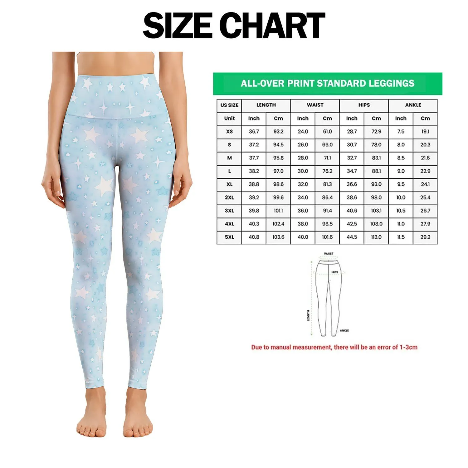 Aqua And White Starry Sky Motif For Everyday Fitness And Relaxed Casual Wear For Women Leggings - 1