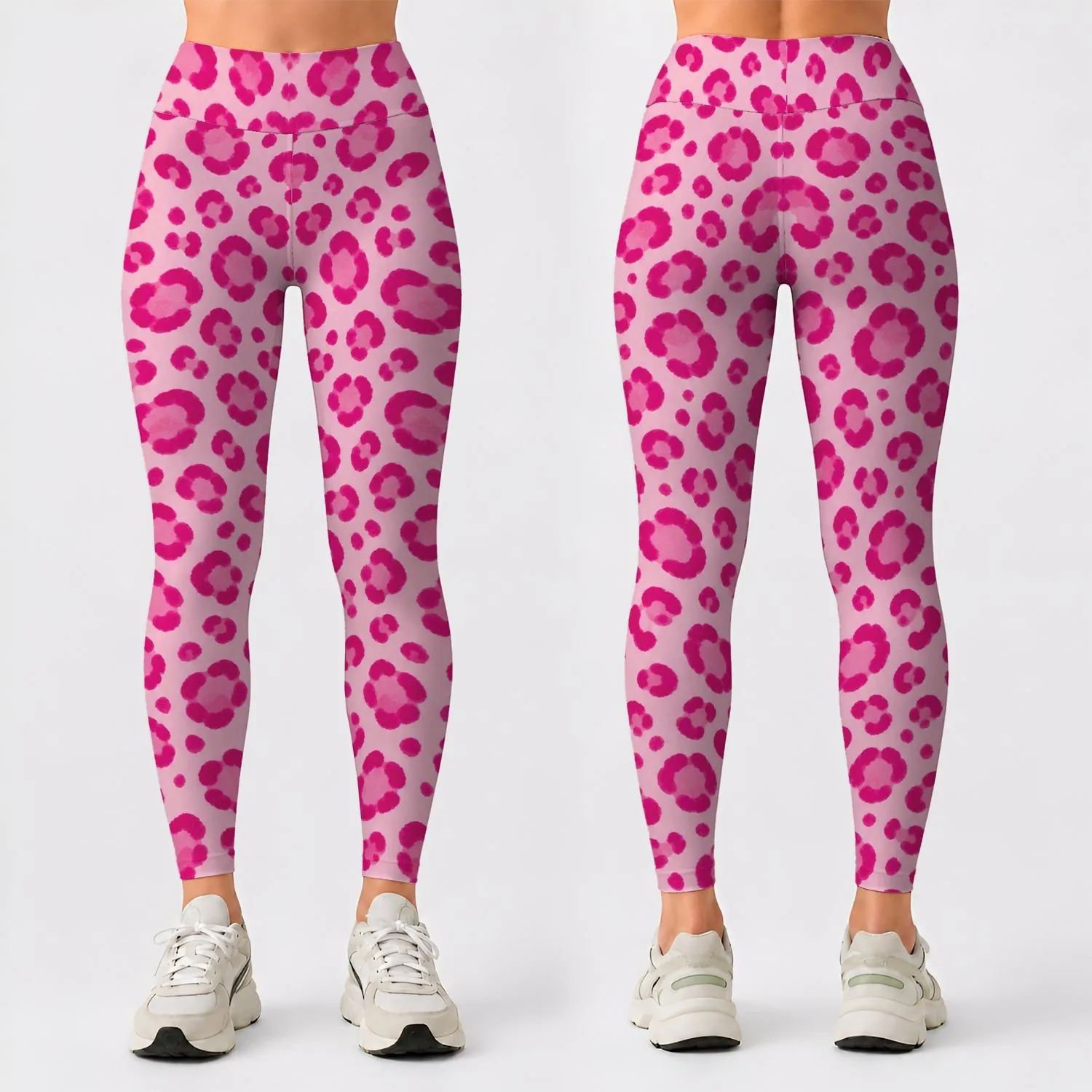 Pink Leopard Spots For Bold Fitness Style And Playful Everyday Looks Leggings - 1