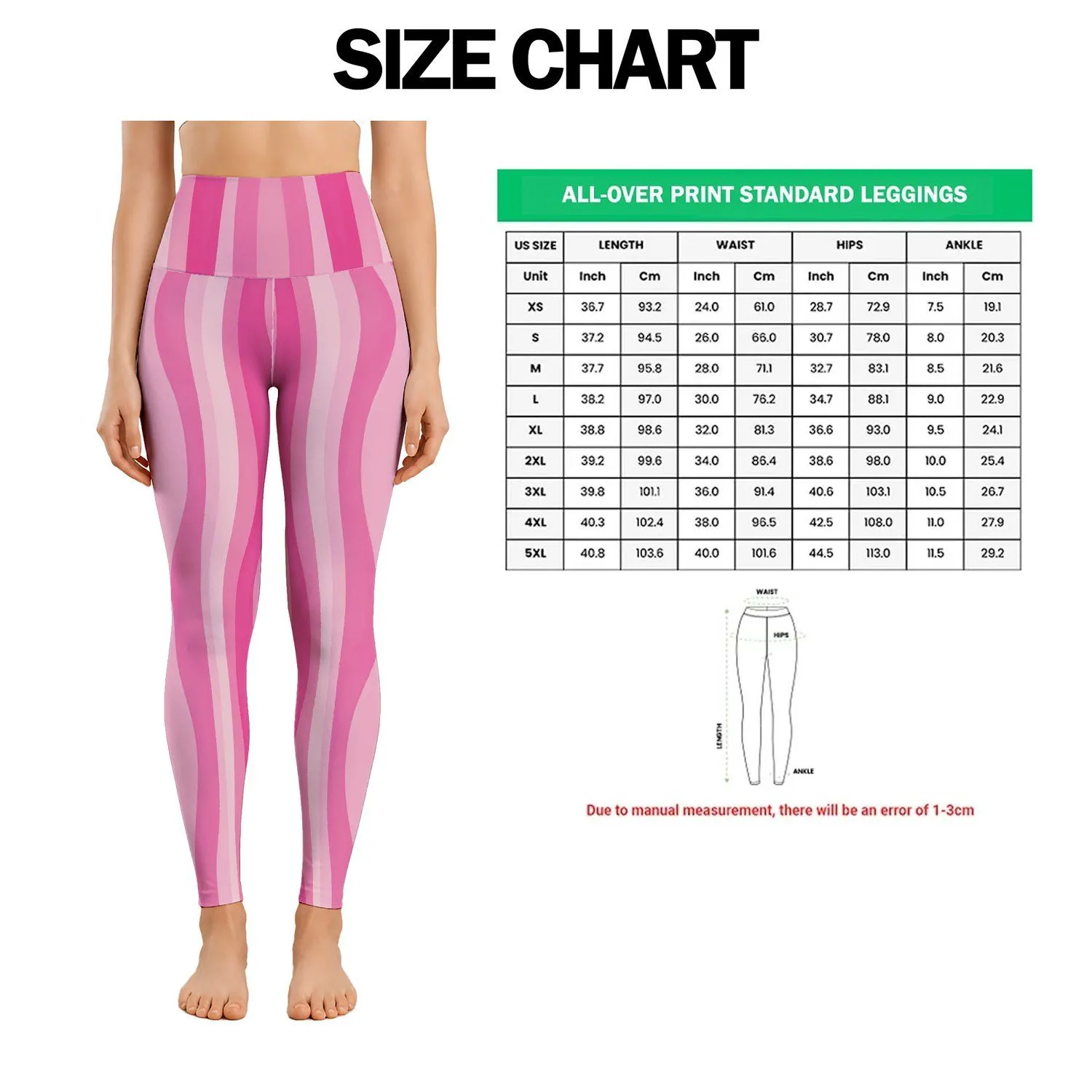Pink Vertical Stripes for Yoga, Pilates, and Everyday Studio-to-Street Style Leggings - 1