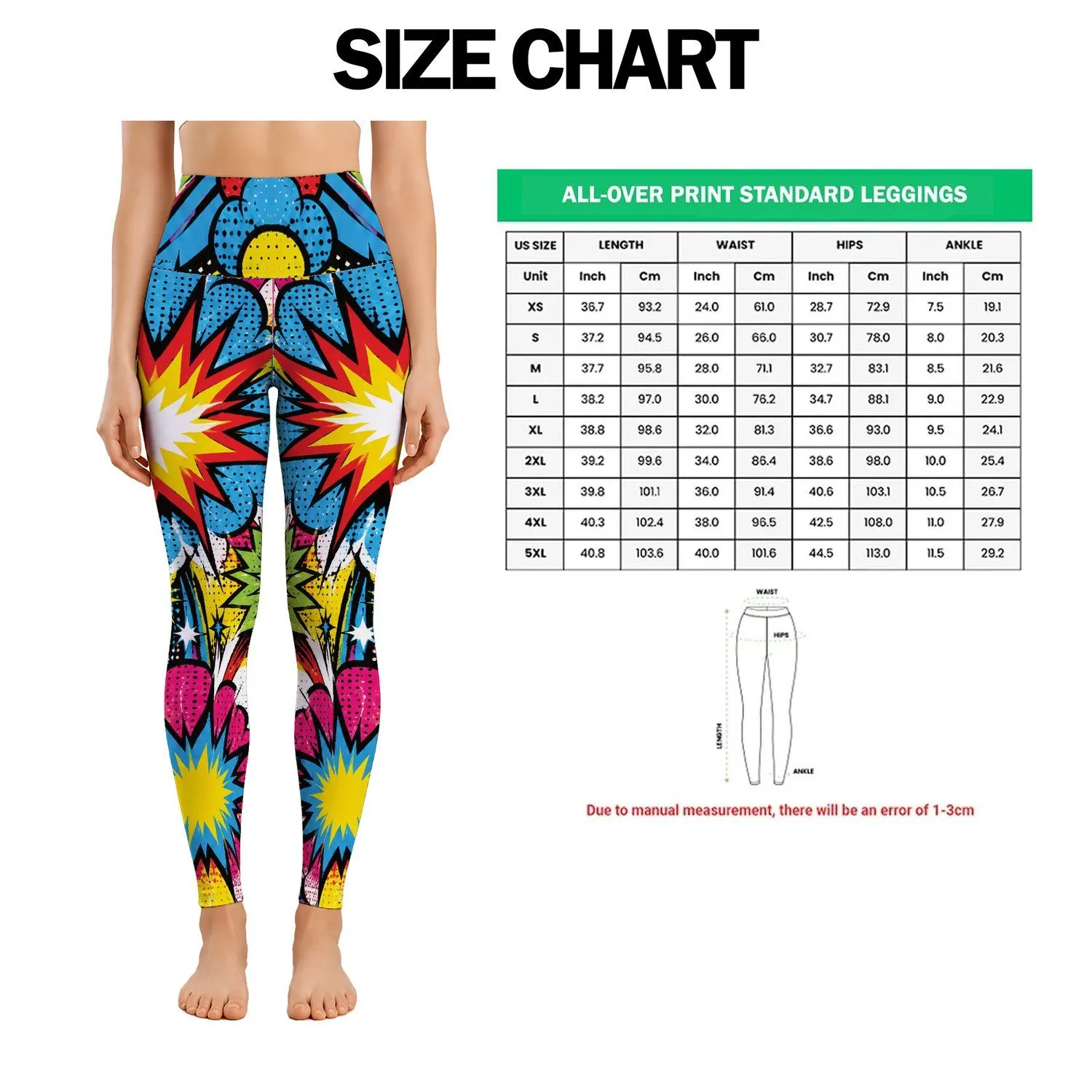 Vibrant Pop Art Comic Explosions For Playful Studio Workouts And Everyday Streetwear Leggings - 1