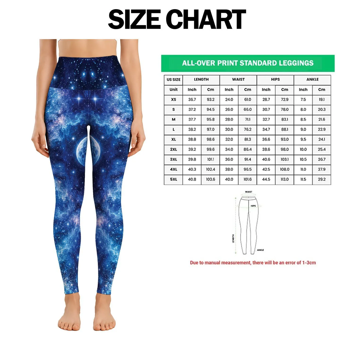 Deep Blue Starry Sky Sparkle for Cozy Winter Nights and Cosmic Everyday Style for Her Leggings - 1