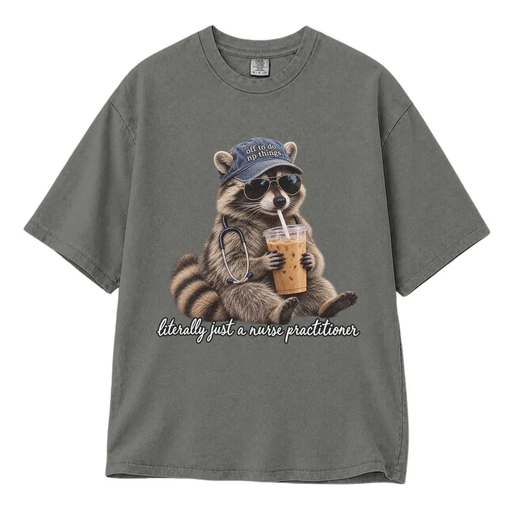 Nurse Practitioner Raccoon Nursing Shirt, New NP Gift for Nurses and Students, Funny Healthcare Style, Tee, Hoodie, Sweatshirt - 1