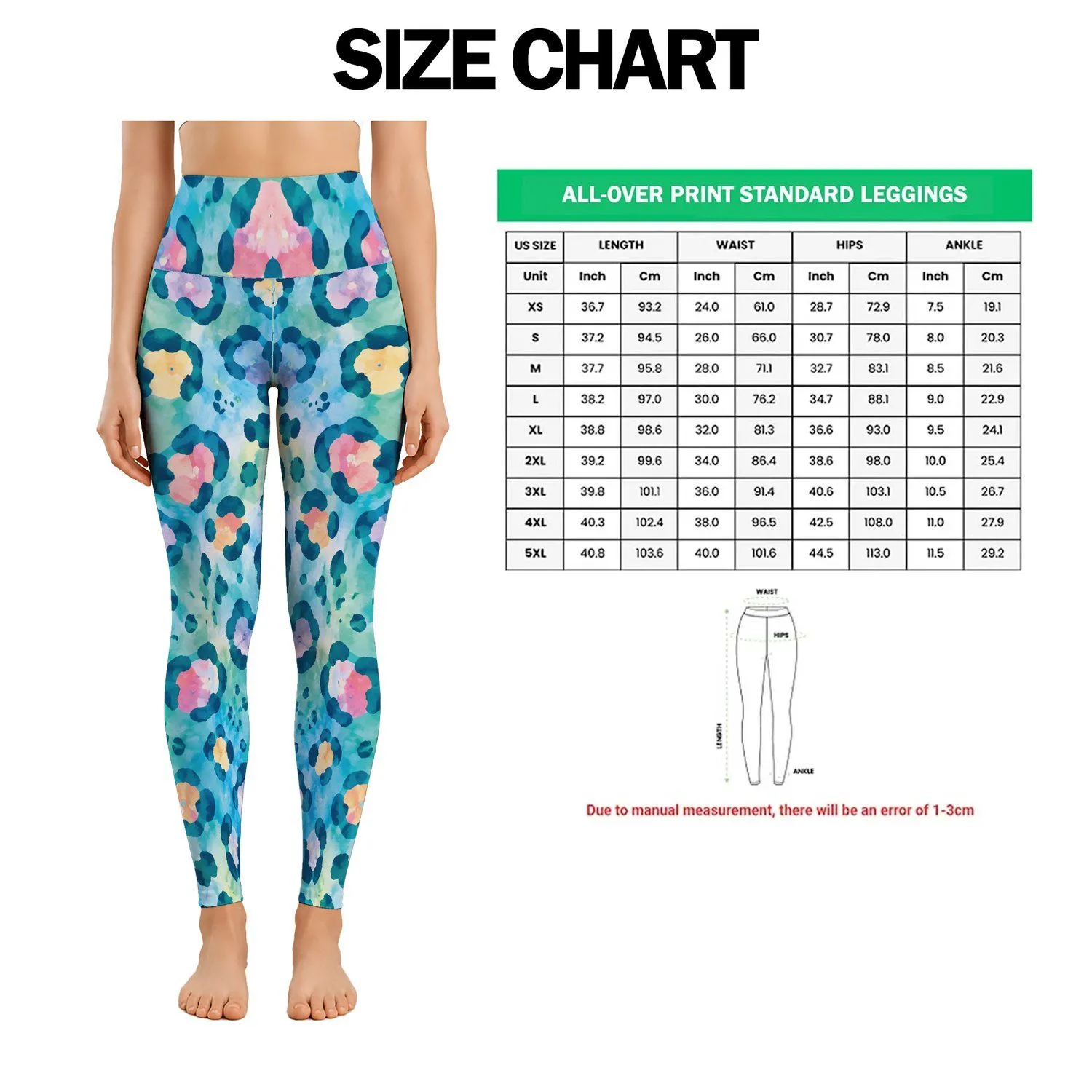 Pastel Aqua Leopard Spots for Colorful Gym Sessions and Everyday Active Style Leggings - 1