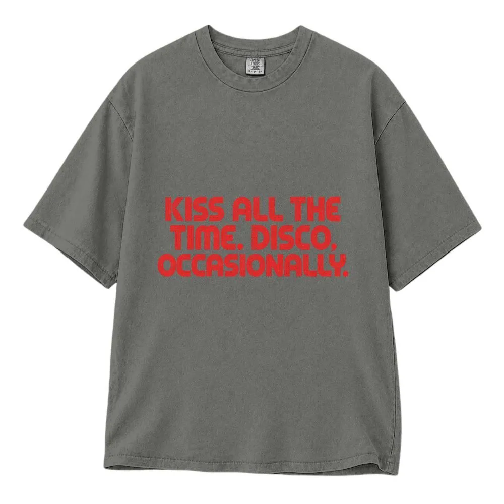 Kiss All the Time Disco Occasionally Shirt, Funny Retro Music Slogan for Disco Fans, Tee, Hoodie, Sweatshirt - 1