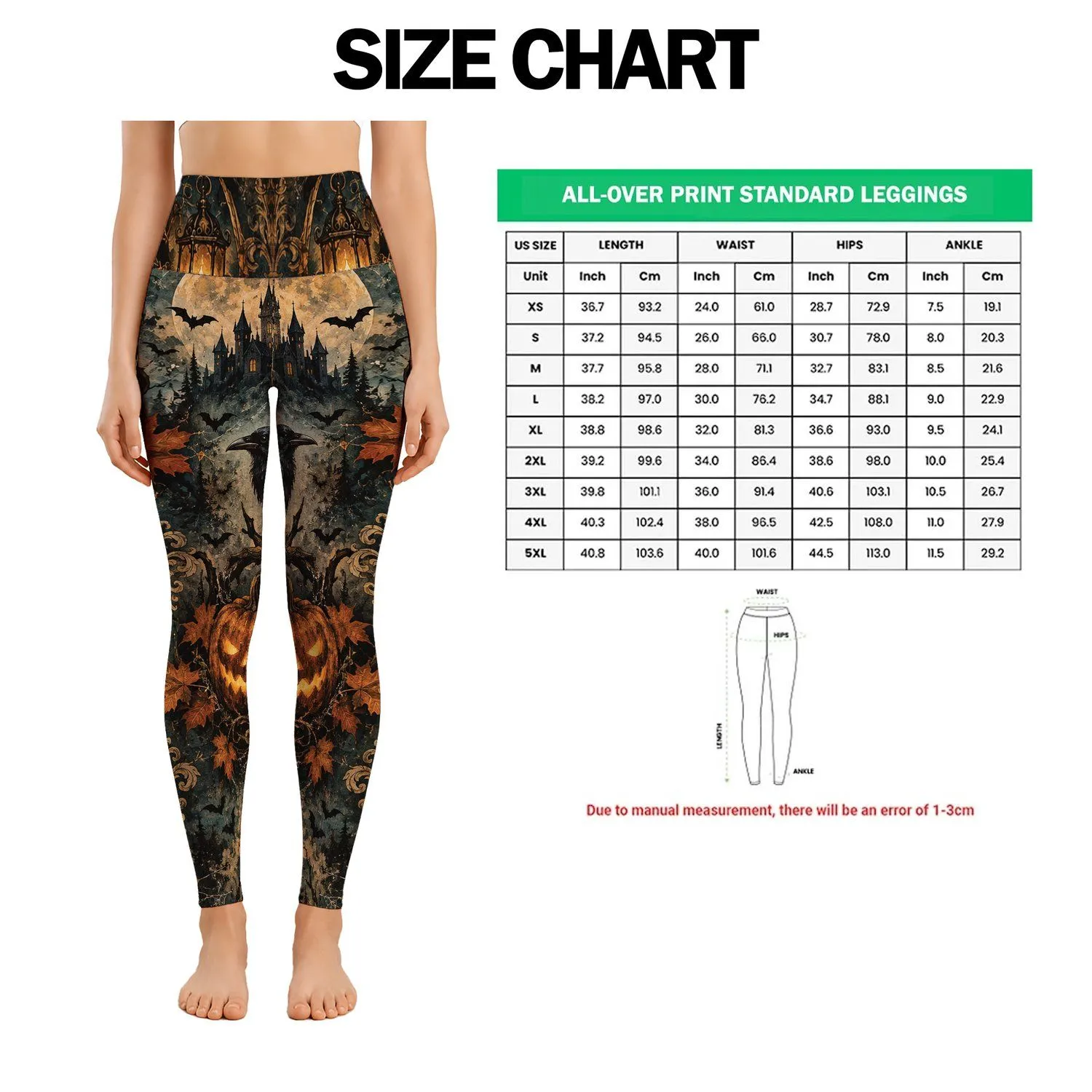 Vintage Jack-O’-Lanterns And Ravens For Spooky Halloween Nights And Autumn Gatherings Leggings - 1