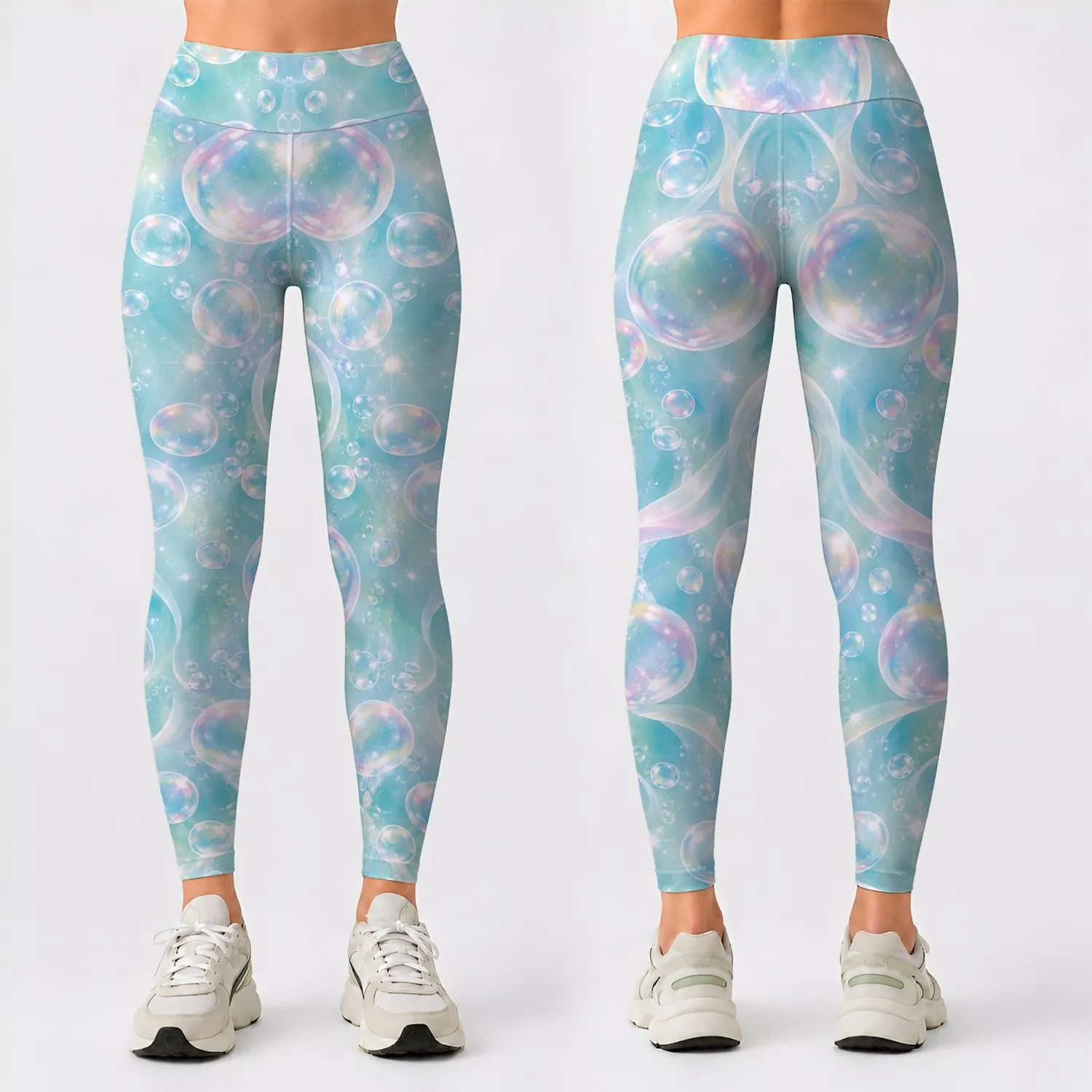 Pastel Iridescent Bubbles for Dreamy Everyday Style and Playful Activewear Looks Leggings - 1