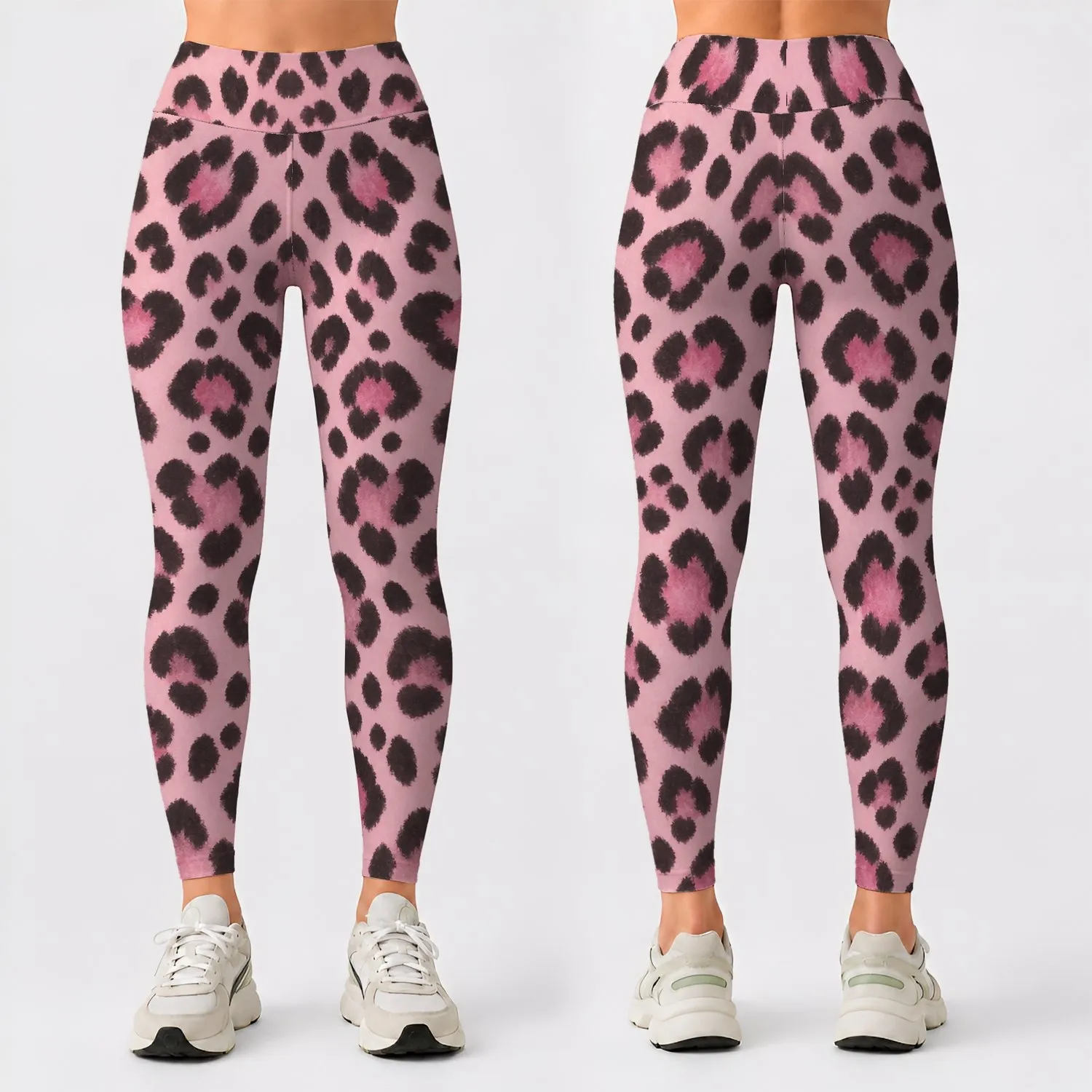 Dusty Rose Leopard Spots for Studio Yoga and Everyday Activewear Leggings - 1