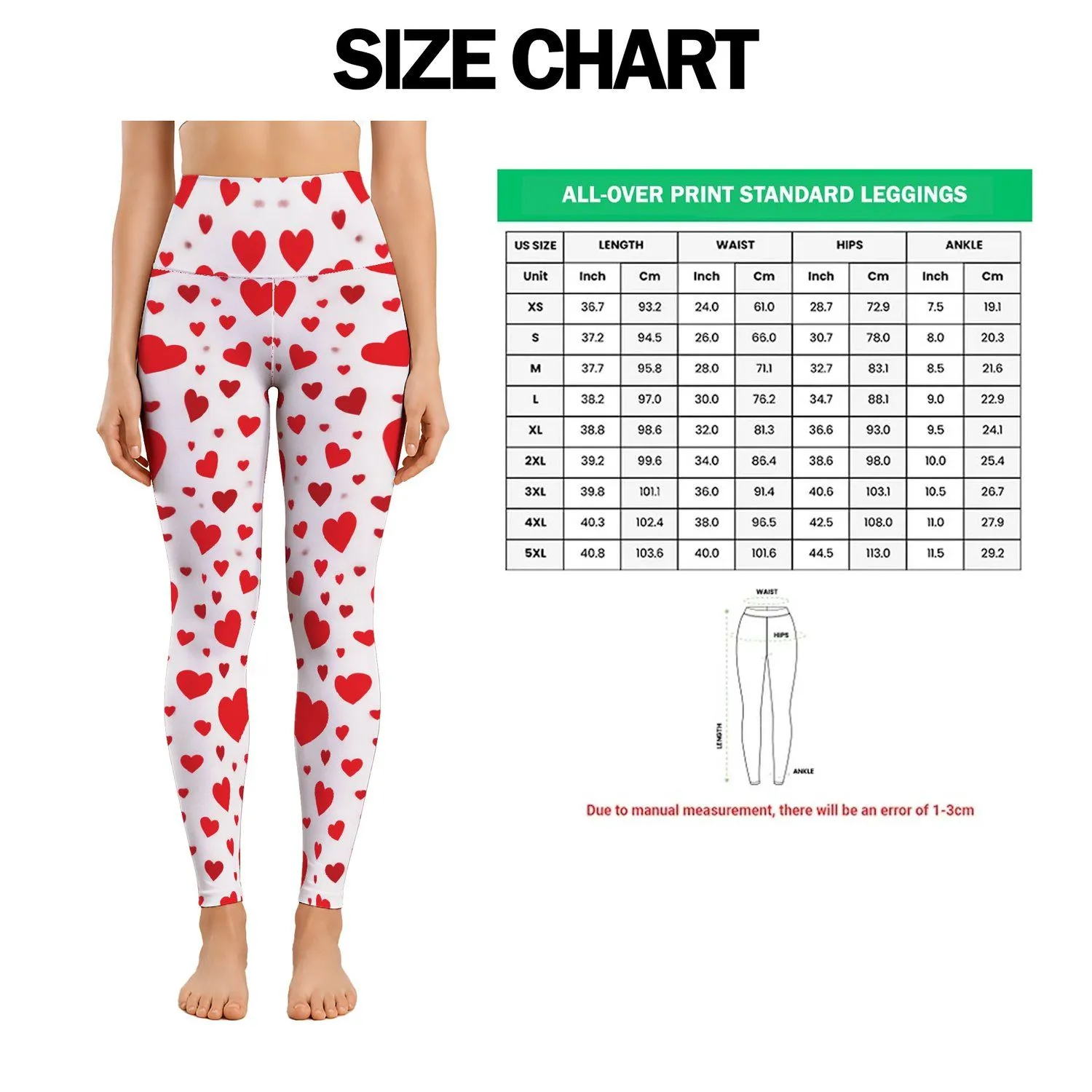 Red Heart Scatter On Charcoal For Valentine Romance And Everyday Activewear Leggings - 1